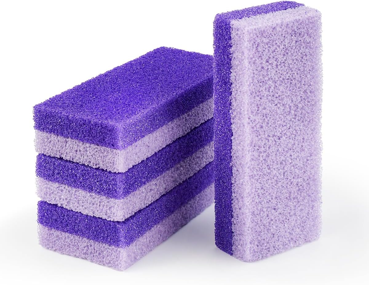 4 Pcs Foot Pumice Stone and Scrubber for Feet and Heels Callus and Dead Skins Purple