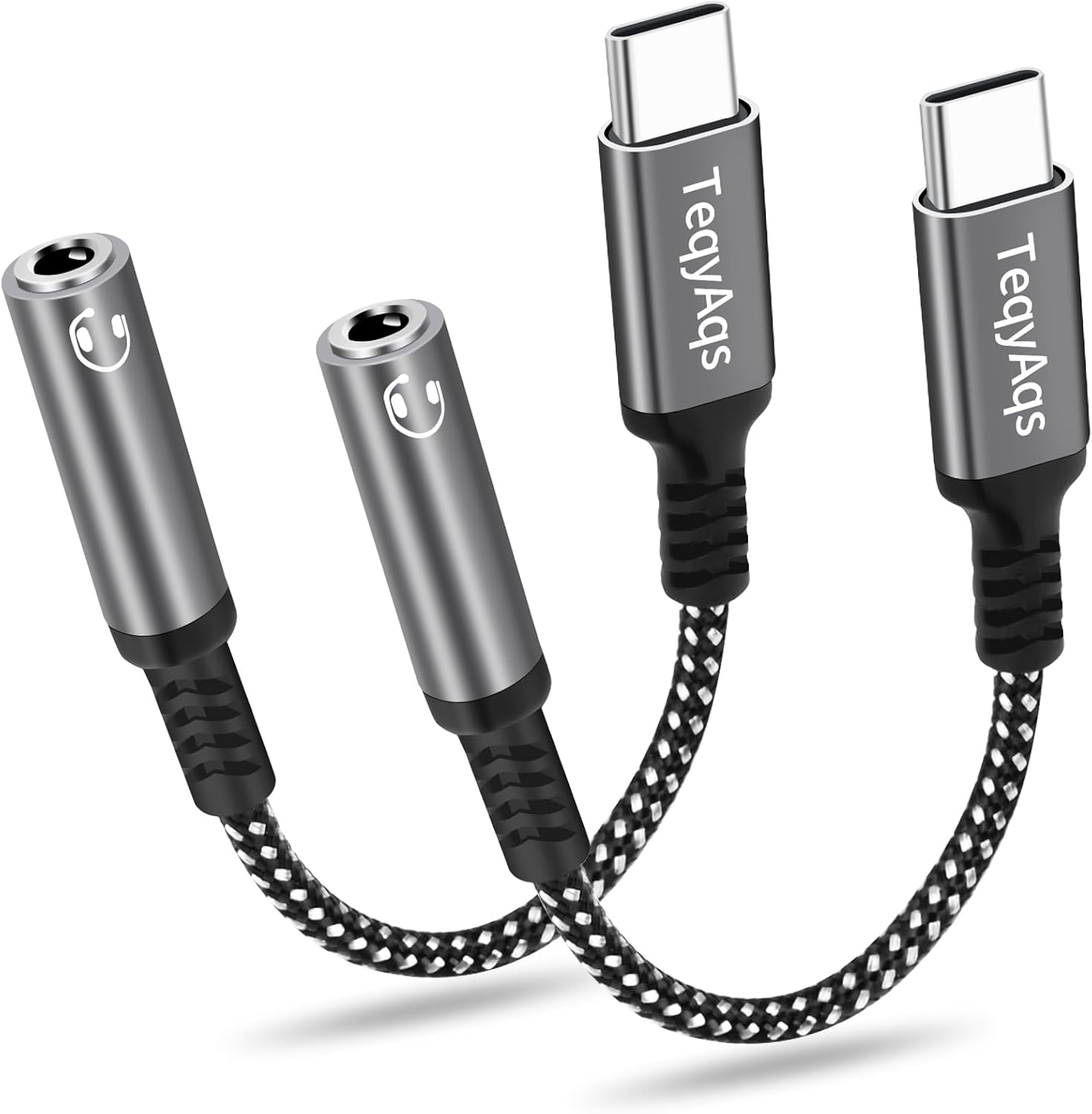 USB Type C to 3.5mm Female Headphone Jack Adapter, 2-Pack USB C to Aux Audio Dongle Cable Cord Compatible with iPhone 17/16/15 Pro Max, iPad Pro, Samsung Galaxy S25/S24/S23/S22/S21 Ultra, MacBook