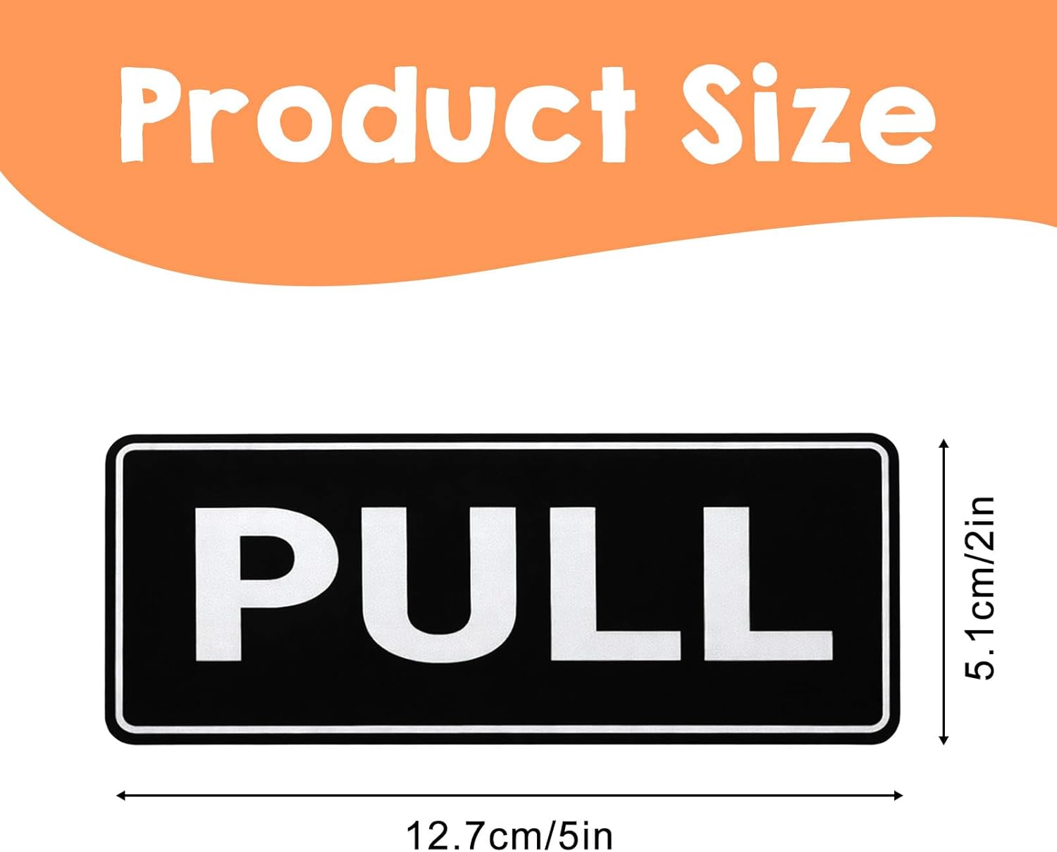 6Pack Push Pull Door Stickers,Adhesive Push and Pull Signs Stickers for Glass Doors and Other Side Doors in Business,Stores,Cafes,Shops - 2 x 5",Horizontal