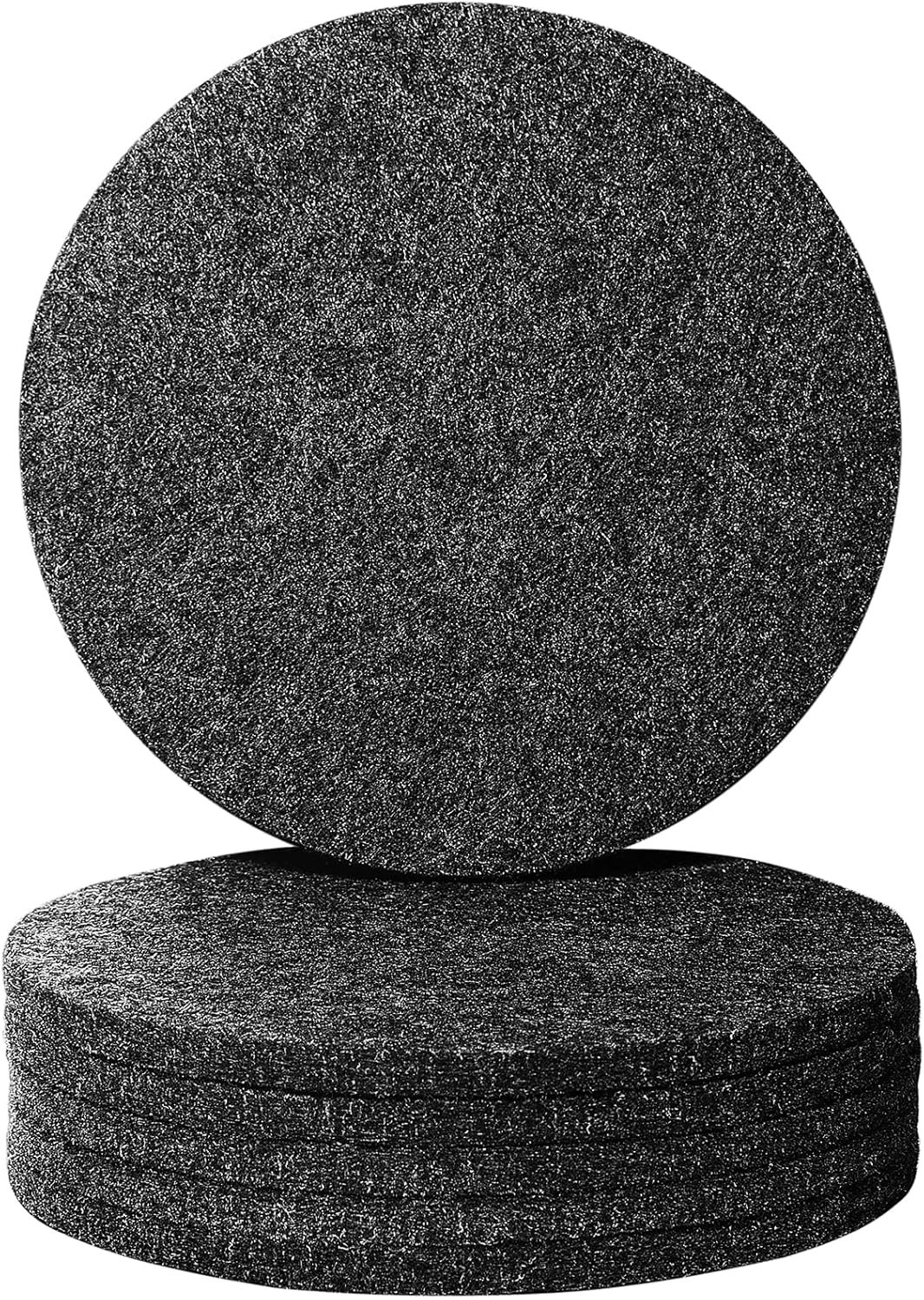 6 PCS Coasters, Eco-Friendly 100% Biodegradable Absorbent Felt Coasters for Drinks Bar Home, 4 Inch Black Round
