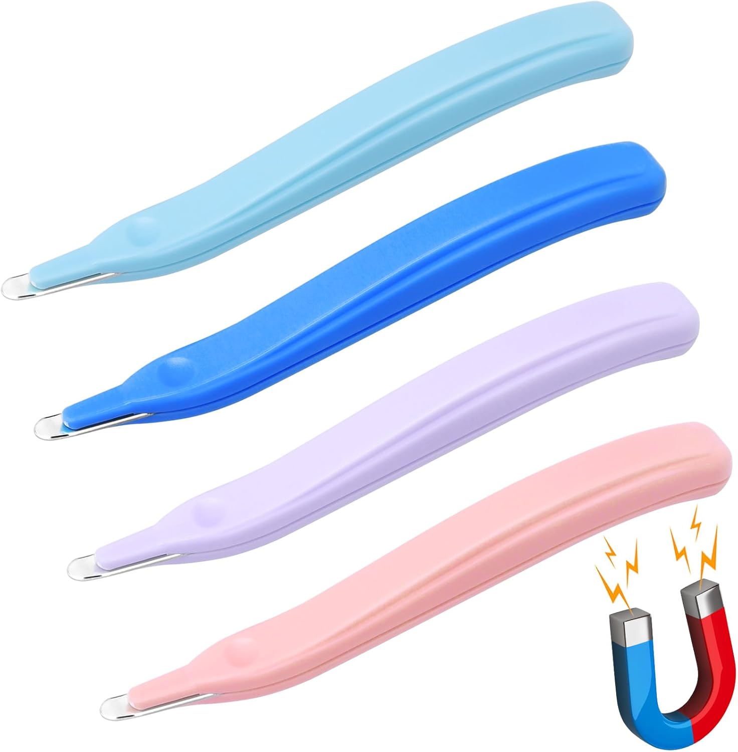 4 Pack Magnetic Staple Remover Tools, Professional Stapler Removers Staple Puller Remover for Classroom, Multicolored Stapler Remover Tool Staple Remover Stick for Home School Office 4 Colors