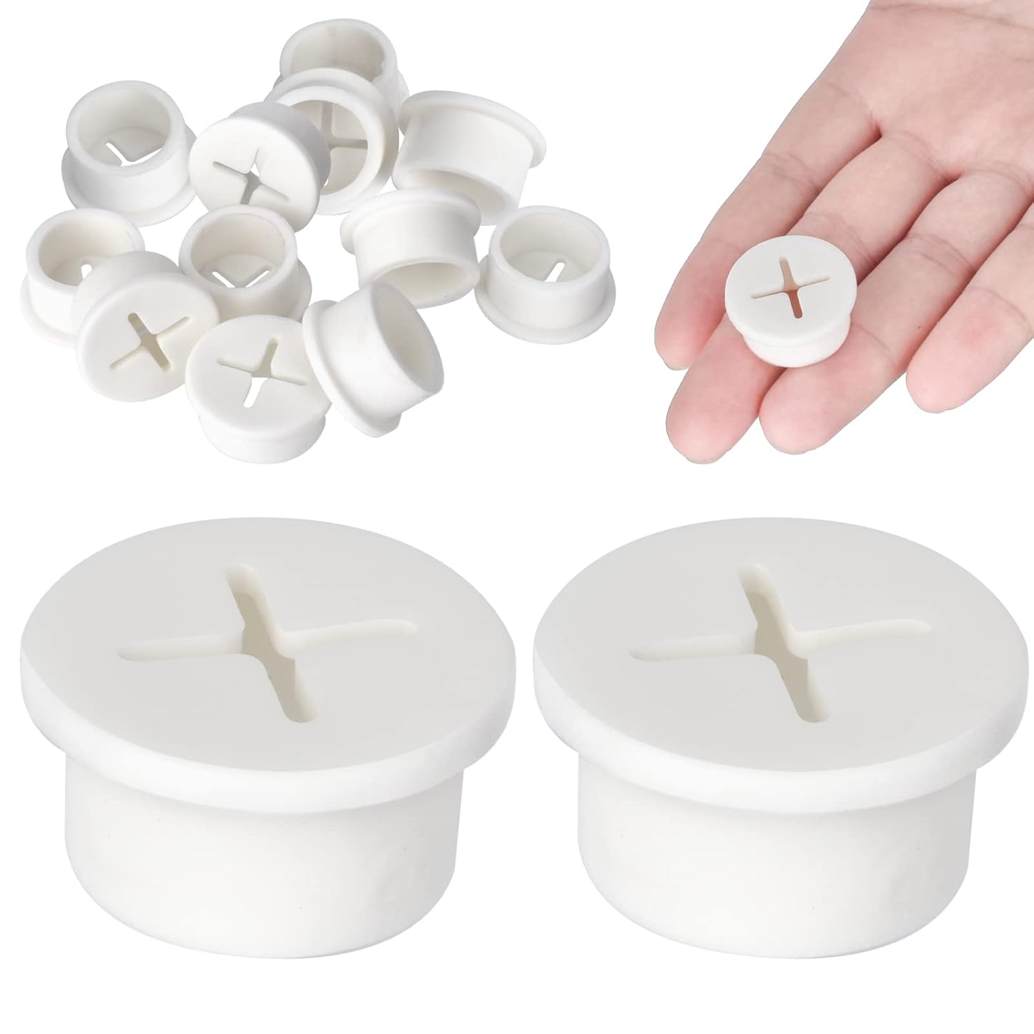 12 Pcs Cable Cord Grommet Silicone Cable Grommet 3/4" Wire Hole Cover Cable Management Wire Organizer Cable Pass Through Desk Grommet for Table, Computer Desk, Office, Home