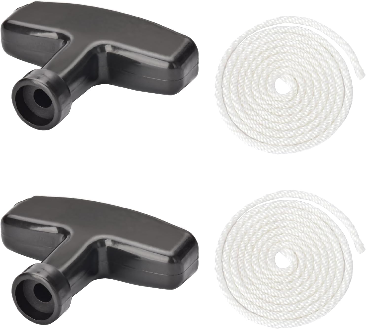 Pull Cord with Recoil Starter Handle Gasoline Engine Starter Handle Grip Recoil Starter Pull Handle for Lawn Mower, Chainsaw, Generator 2 Pack