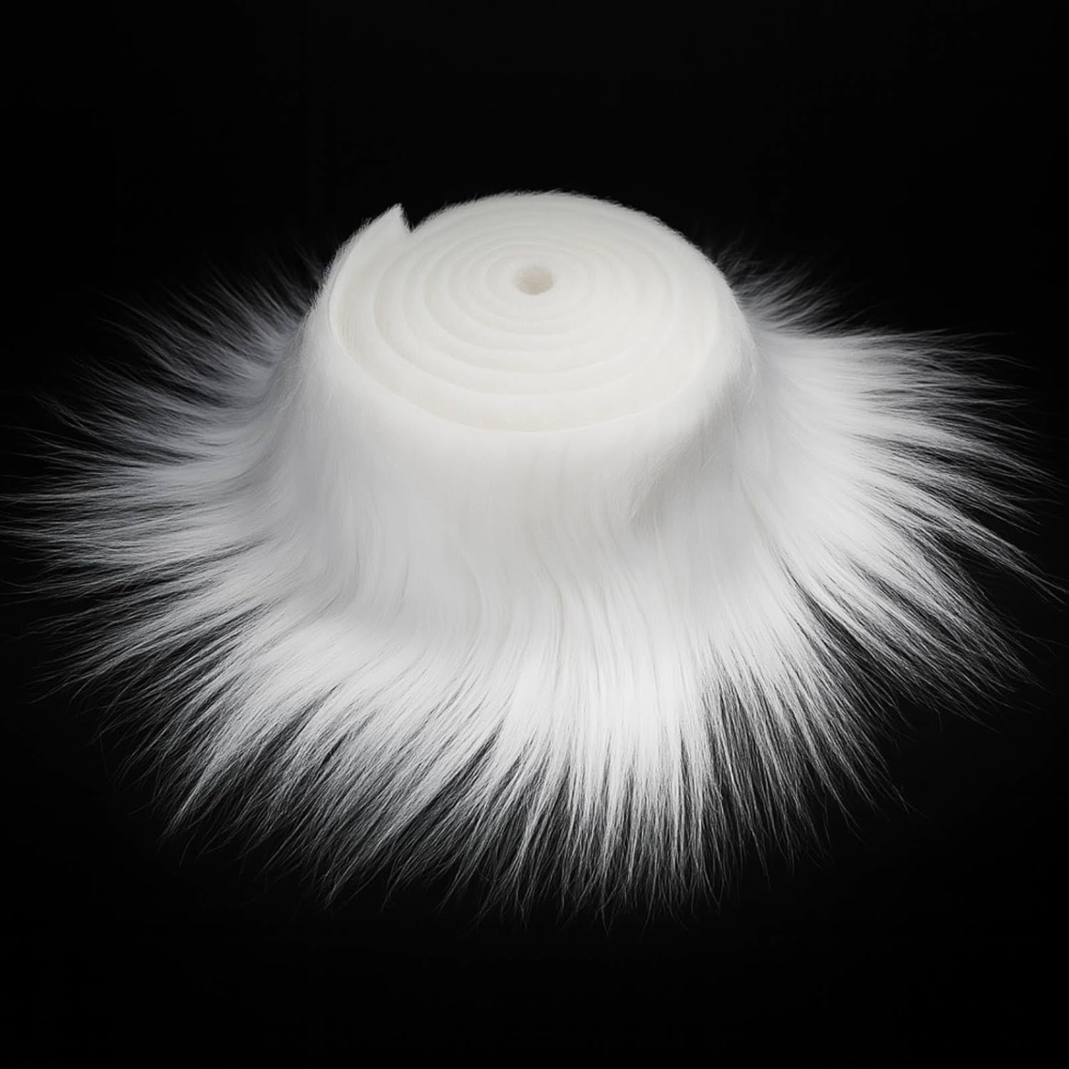 Shaggy Plush Faux Fur Fabric 2x60Inch White Faux Fur Trim by The Yard Precut Strip Fluffy Fuzzy Christmas Craft Furs Ribbon for Christmas Tree Decor Wreath Santa Hair Dwarf Cosplay Costume Sock