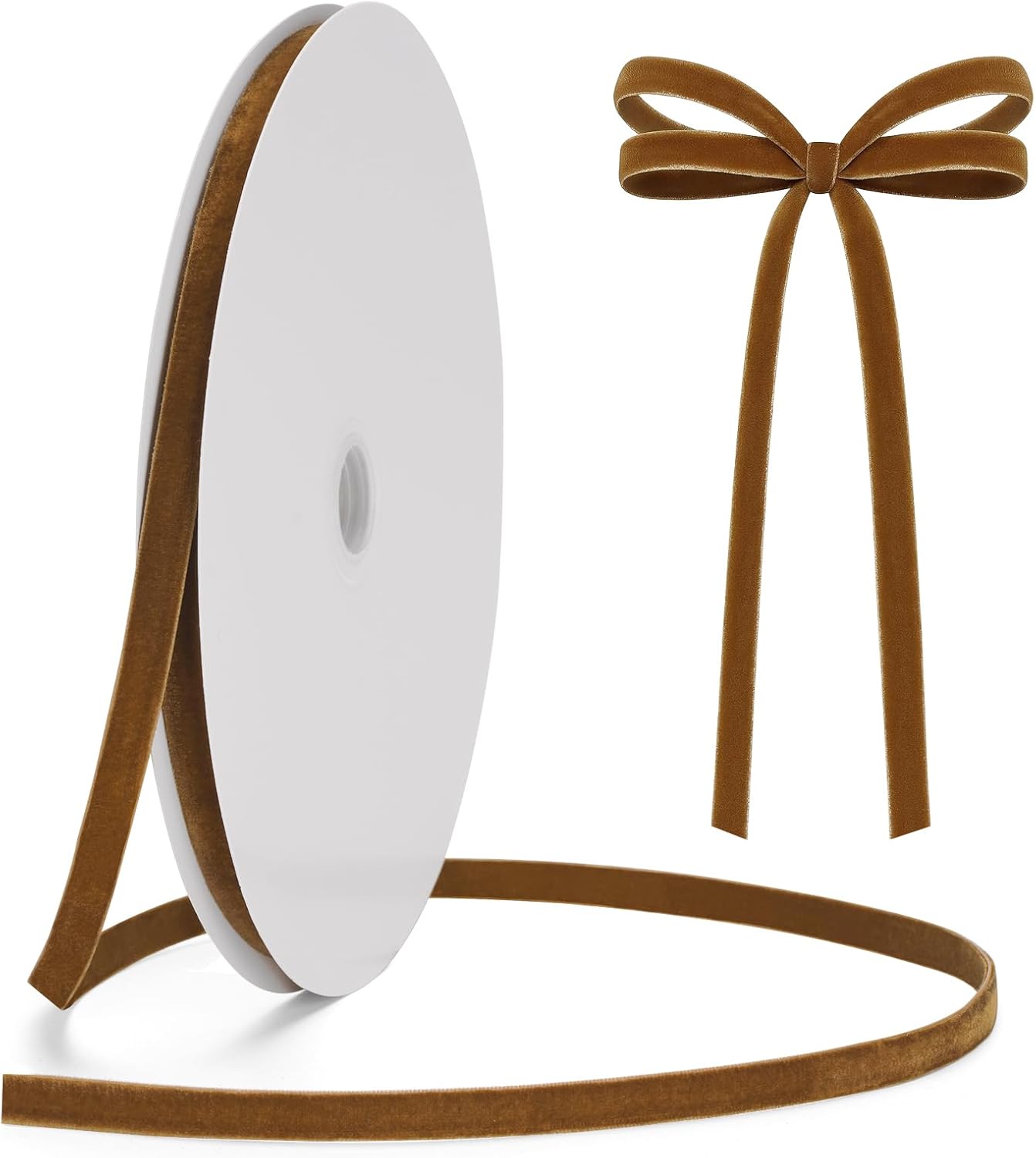 25Yard Velvet Ribbon - 3/8Inch Double Sided Brown Velvet Ribbon Vintage Wreath Christmas Tree Ribbons for Hair Gift Wrapping Bow Making Crafts Flower Bouquet Christmas Birthday Wedding Decor