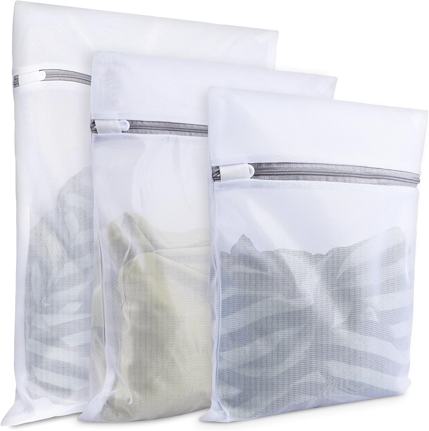 Mesh Laundry Bags for Delicates, 3 Pack Laundry Bags Mesh Wash Bags in 3 Sizes 1 Large, 1 Medium, 1 Small , Durable and Gentle Lingerie Bags for Washing Delicates, Garment Bag for Washing Machine