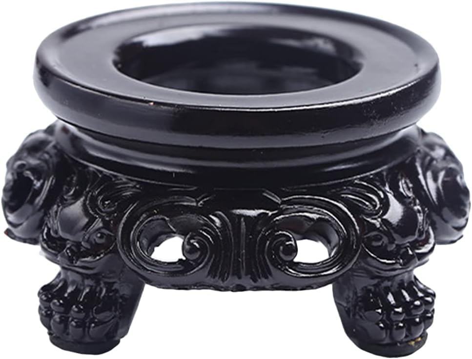 2Pcs Black Wooden Display Stand for Crystal Sphere Quartz Ball Holder Hollow Wood Stand Base for Crystal Ball Sphere Globe Stone Decoration Display Pedestals Home Decor,Crystal Ball Stand,Sphere Holder