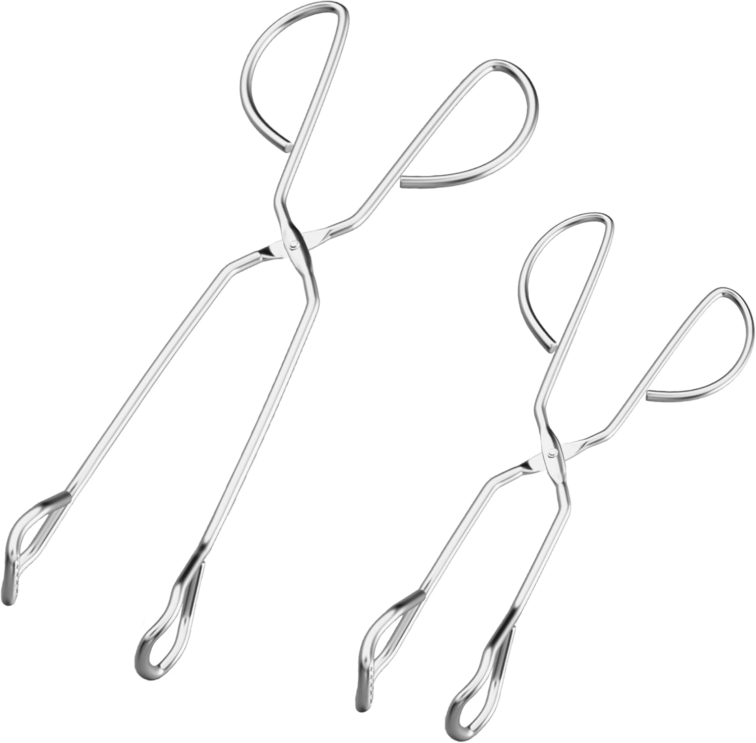 Stainless Steel Kitchen Scissor Tongs Set, 2-Piece 10/13 Inch for Cooking, Grilling, Serving, and Barbecue