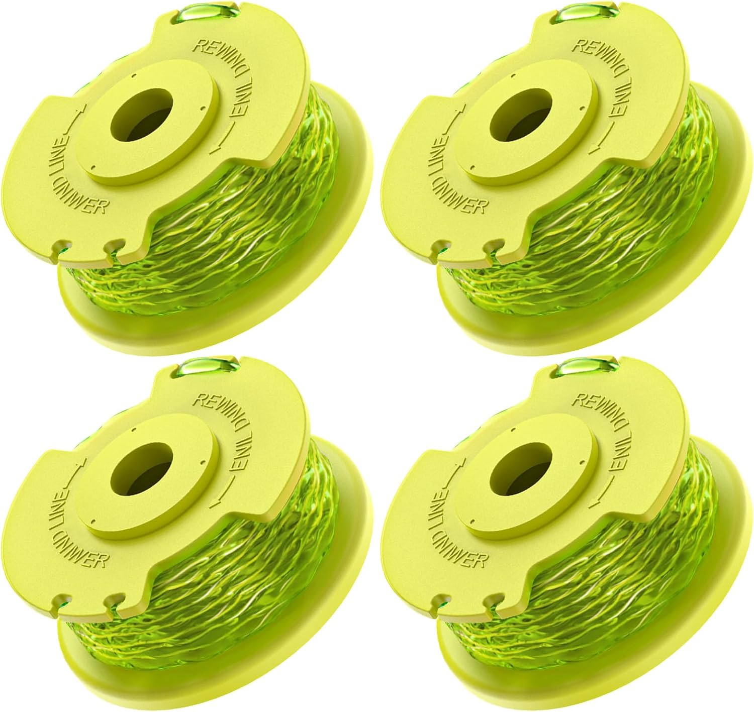 4 Pack Weed Wacker String Replacement Compatible with Ryobi One Plus+, 0.080‘’ String Trimmer Refill AC80RL3, Twisted Weed Eater String Compatible with Ryobi 18V, 24V, 40V Cordless Trimmers