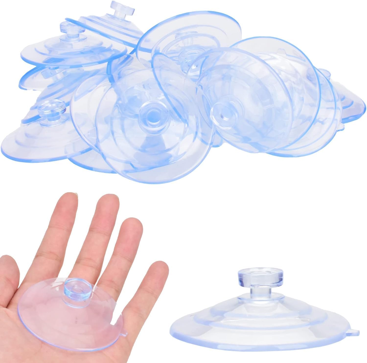 Suction Cup 65mm/2.5'' Glass Suction Pads Clear PVC Sucker Pads Suction Holder Without Hooks for Bathroom Wall Door Glass Window Car Shade 12 Pcs