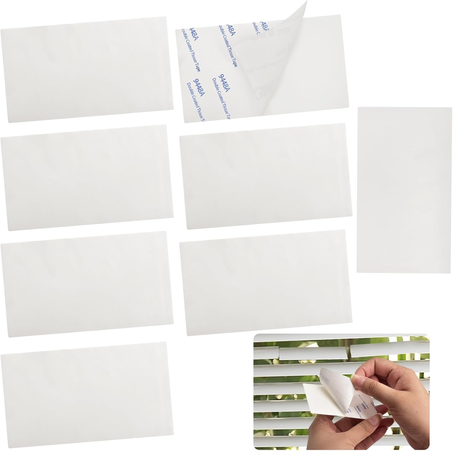 8 Pcs Horizontal Blind Repair Tabs Mini Blind Slat Repair Kit Horizontal Blinds Replacement Slats White Blind Fixers for Horizontal Blinds 2" W x 3.5" L