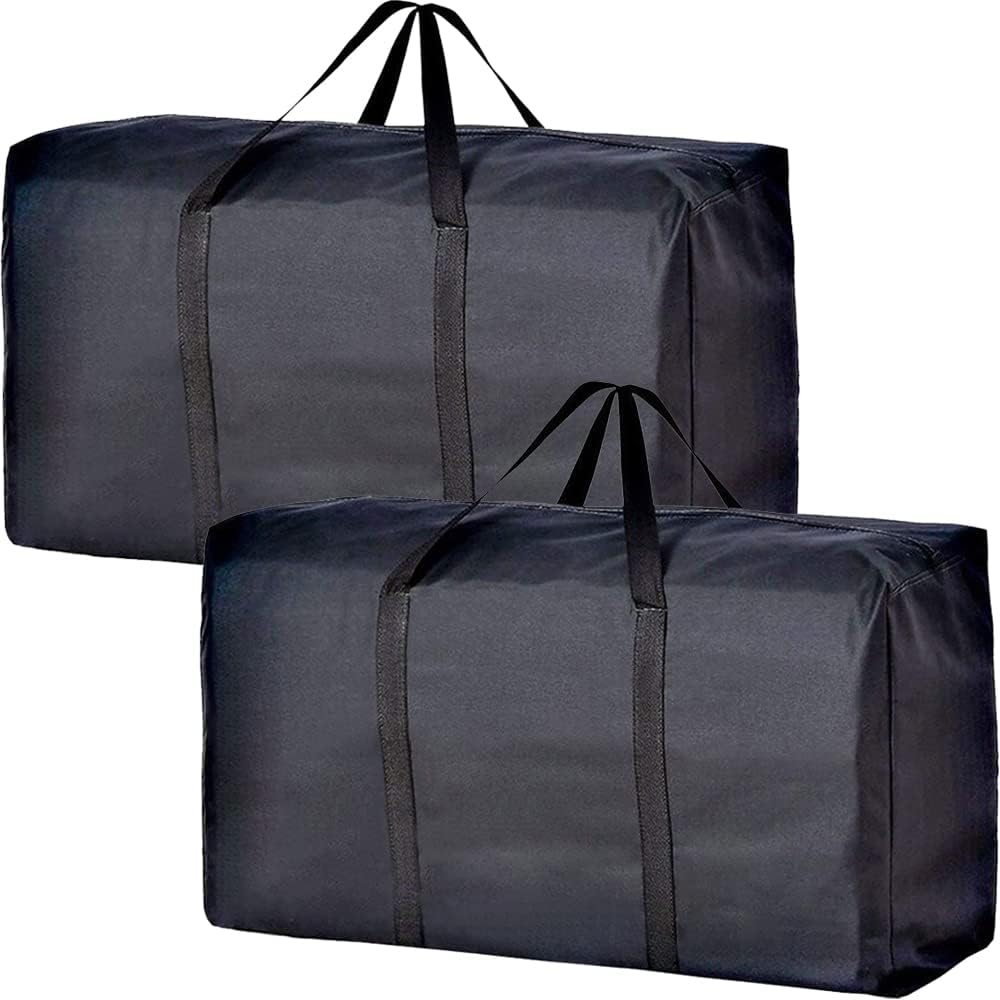 Extra Large Moving Bags with Strg Zippers & Carrying Handles, Storage Bags Storage Totes for Clothes, Moving Supplies, Space Saving Oversized Storage Bag Organizer for Moving, Traveling 2 Pack