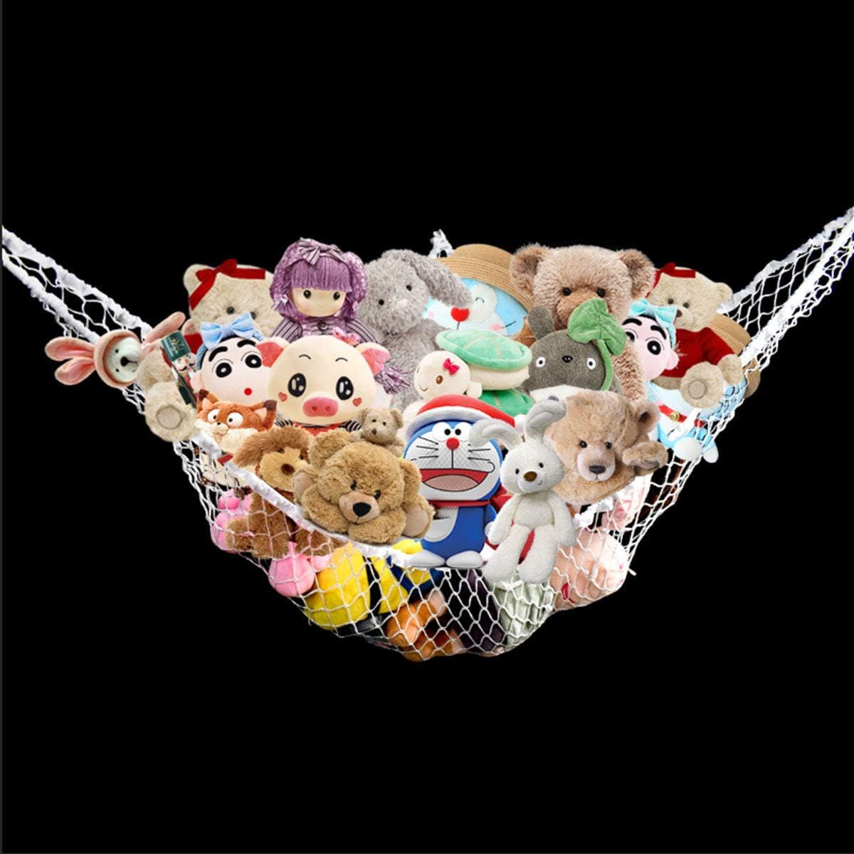 Hammock Mesh Toy Net Stuffed Animal Toys for Kids Jumbo Large Storage Pet Corner Animals Wall Hanging Organizer Christmas Gift White