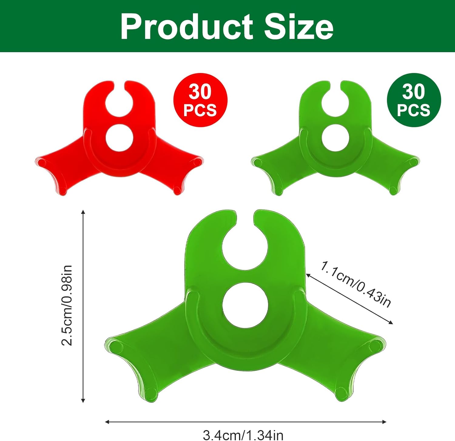 60Pcs Plant Training Clips, Reusable 90 Degrees Bud Trainer Lst Clips for Low Stress Training Plant Stem Support Bud Bender for Tomatoes Cucumbers Climbing Plants in Indoor Outdoor Gardens Red Green