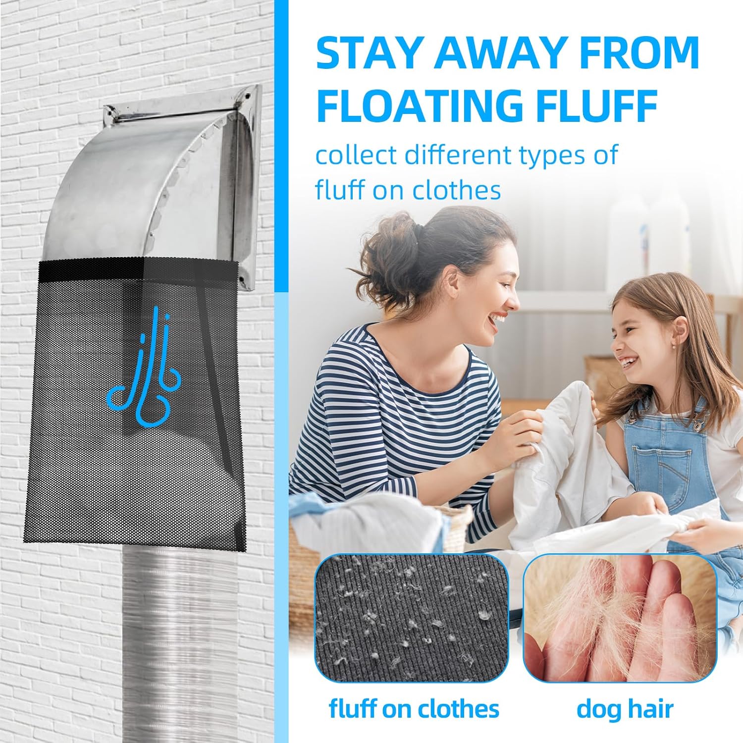 CONLI 3 PCS Dryer Lint Catcher Bag Lint Catcher for Dryer, Dryer Vent Lint Dust Bag Dryer Lint Trap for Outdoor Indoor Dryer Vent Capturing Lint and Dust