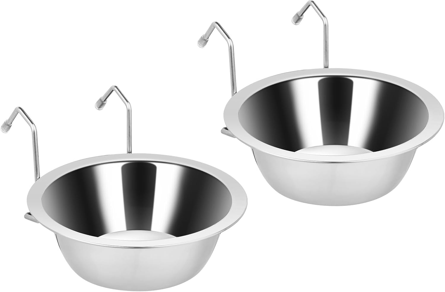 2PCS Kennel Water Bowl Hanging,Stainless Steel Puppy Bowls for Small Dog Cage,Kennel, Crate, Catio Accessories,Dog Crate Water Bowl Dish Feeder Food Holder No Spill 8oz/1cup