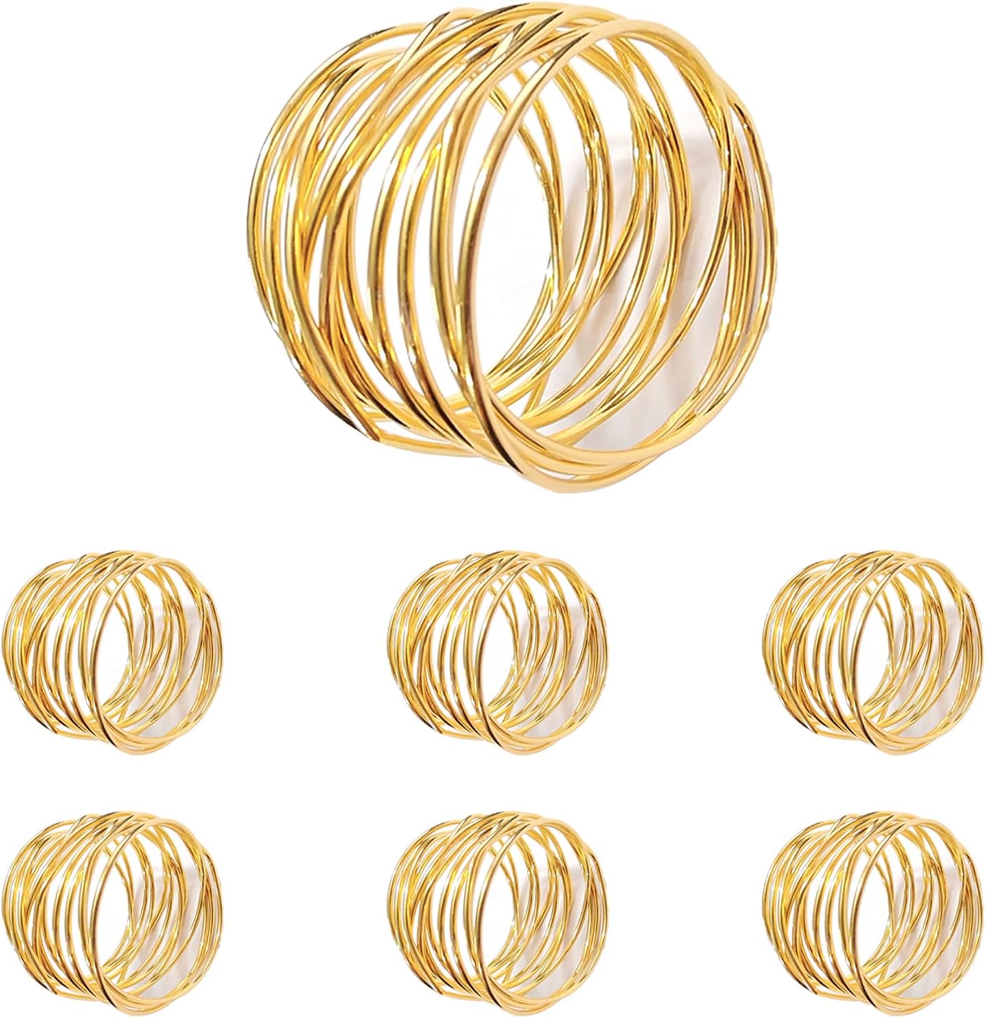 Gold Napkin Rings - 6 PCS l Napkin Rings Twisted Wire Napkin Holders Buckles for Family Dinner, Wedding, Party,Table Decorations