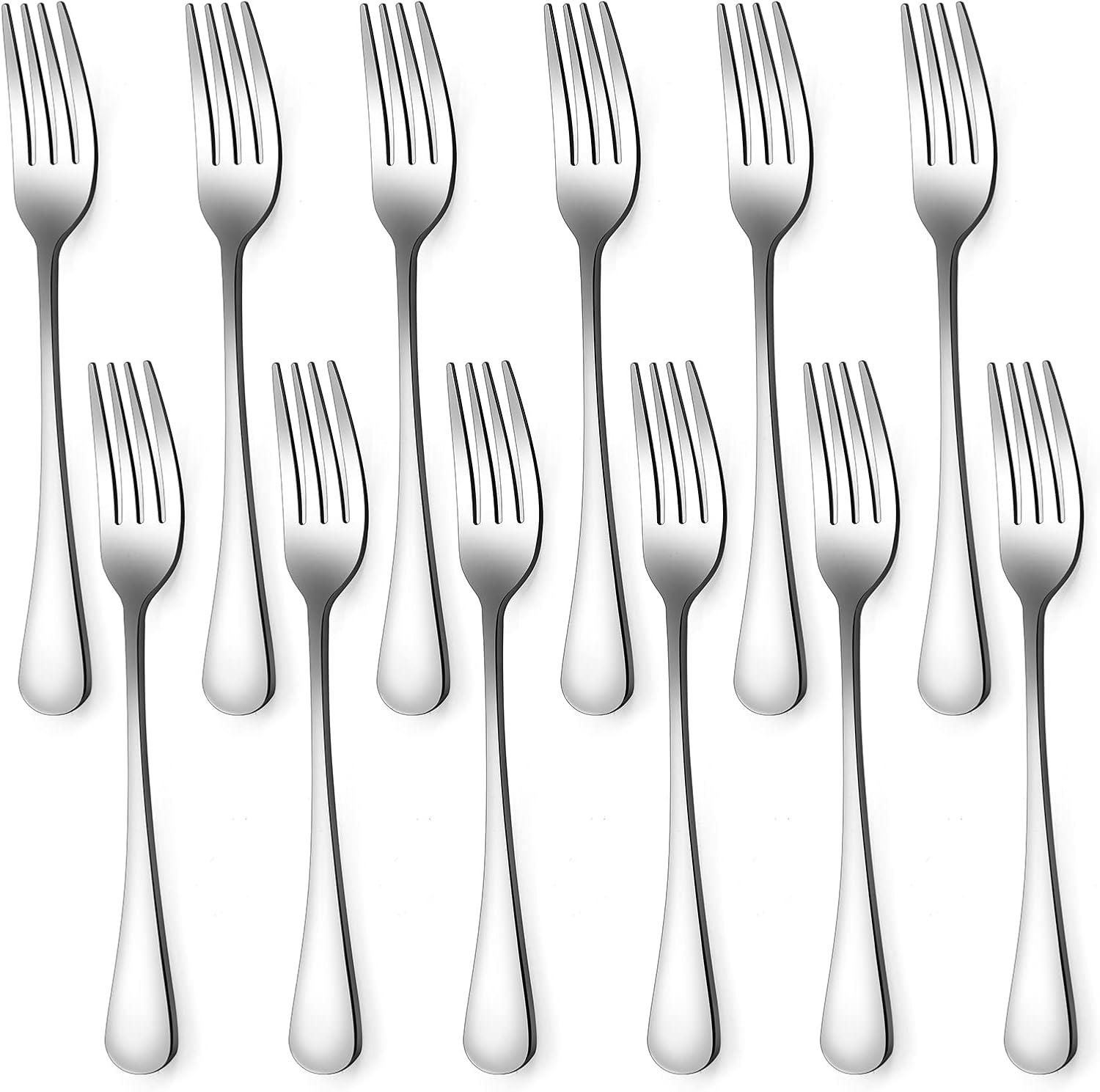 Set of 12, Stainless Steel Dinner Forks Silverware Set, Heavy-Duty Dinner Forks 8 Inch Cutlery Set, Dishwasher Safe Silver