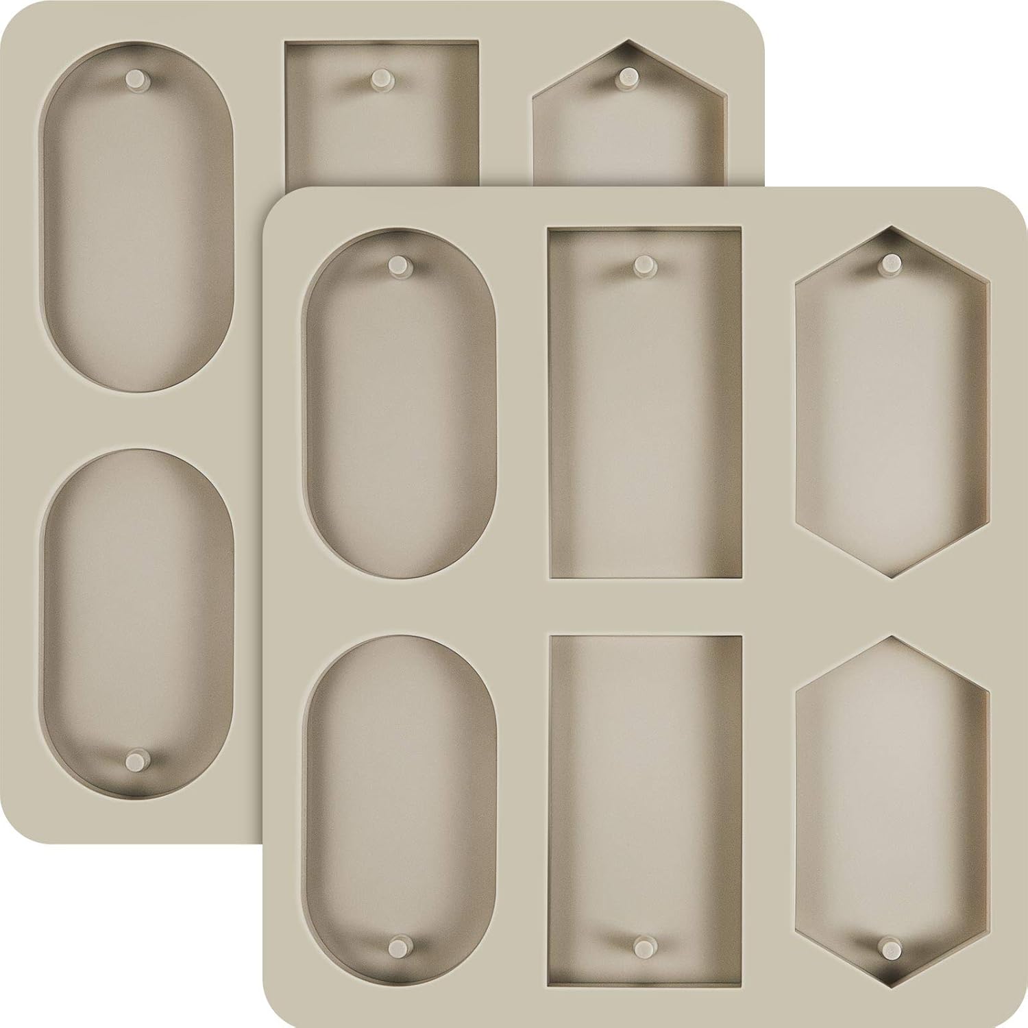 2 Pcs Silicone Wax Melt Molds Silicone Resin Keychain and Wax Sachets Epoxy Casting Jewelry Making Molds with Hanging Holes for DIY Jewelry Handicrafts Making Stylish Style