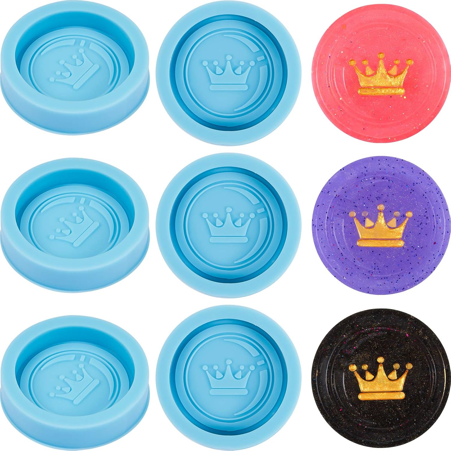 24 Pieces Resin International Chess Molds Silicone Checkers Epoxy Molds Chess Resin Casting Mold for Home Decoration Jewelry Cake Pendant Making Supplies Blue
