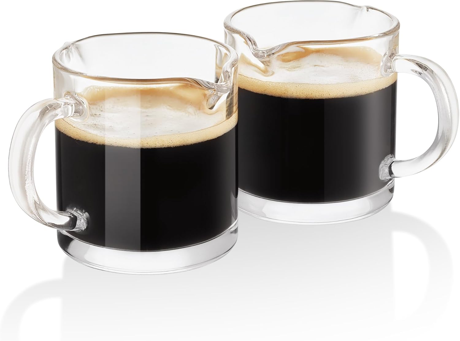 Ackers Shot Glasses Espresso Parts 4.5OZ Double Spouts Milk Cup Clear Glass Pack of 2