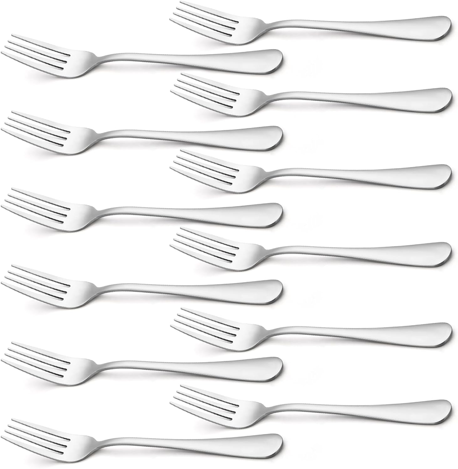 Silverware, Dinner Fork 8 Inches, Forks Set of 12 Premium Food Grade Stainless Steel Forks for Home Kitchen Party Restaurant, Mirror Polished Dishwasher Safe