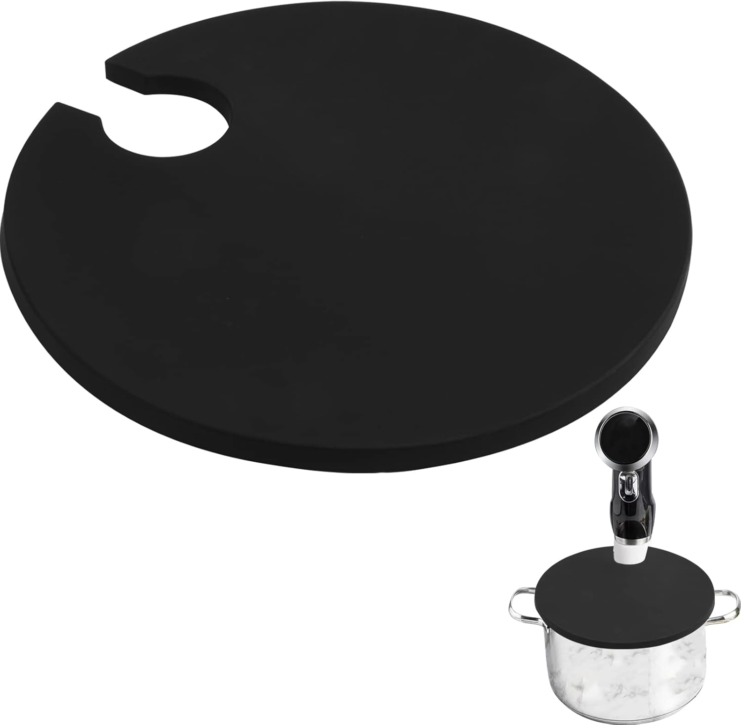 Sous vacuum and Vide Lid Cooking Sous vacuum and Vide Cooker Fits Up to 10.5" Pot, Prevent Water Evaporation and Retain Flavor for Stock black