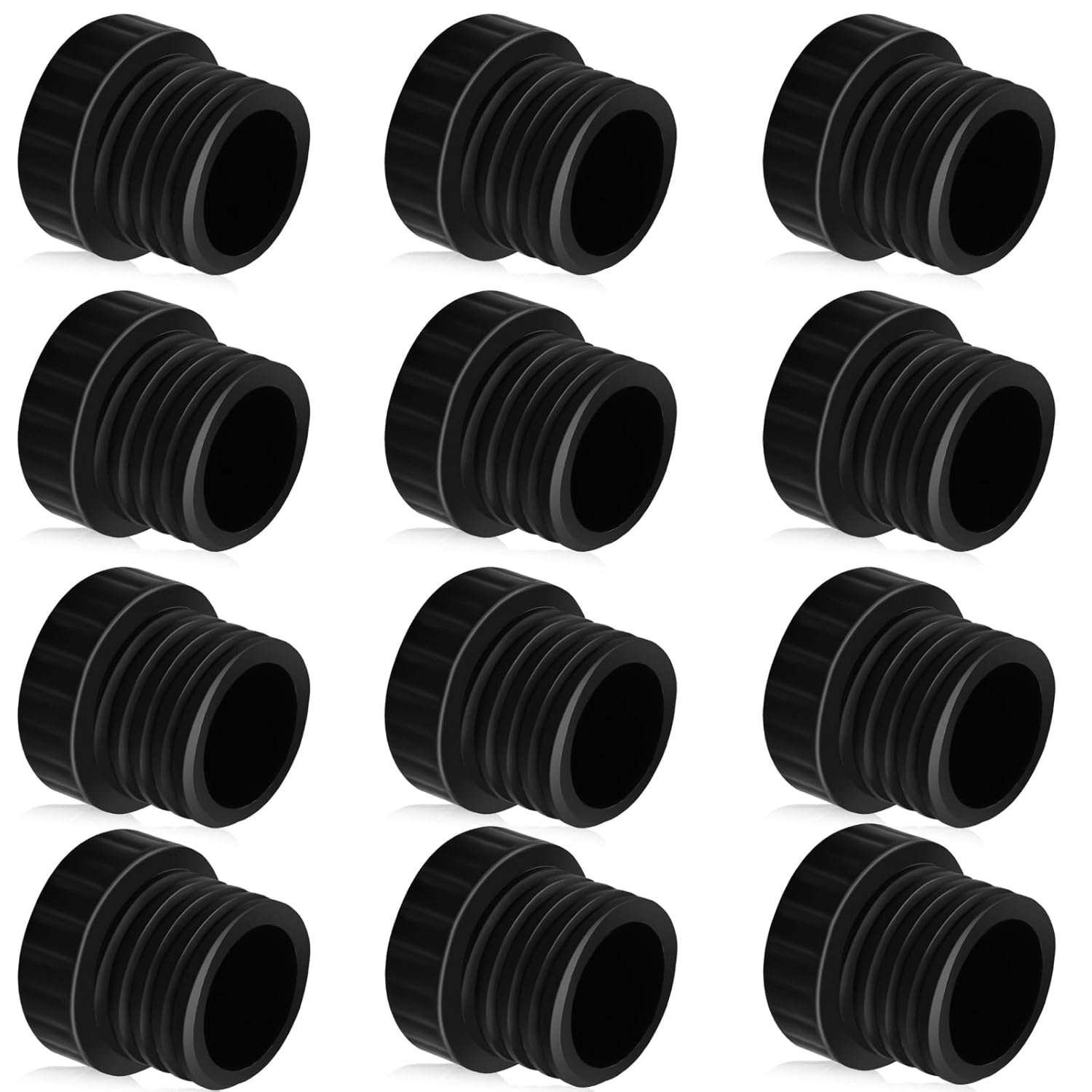 12Pcs Light Socket Covers, Safety Cap Plugs for String Lights, Protective Caps for Recessed/Standard Sockets Black