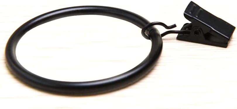 Large Curtain Rings with Clips, 10 Pack 2.5 Inch XL Extra Rustproof Strong Metal Decorative Drapery Window Curtain Hoops Clip Ring Fit Up to 2 Inch Rod Vintage Black