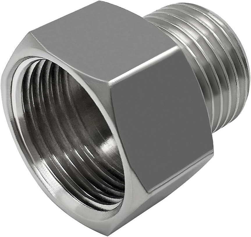 7/8 Female threaded I.D:15/16 to 1/2 Male threaded O.D:3/4 Toilet Bidet Hose Pipe Adapter Connector Pls check your size!