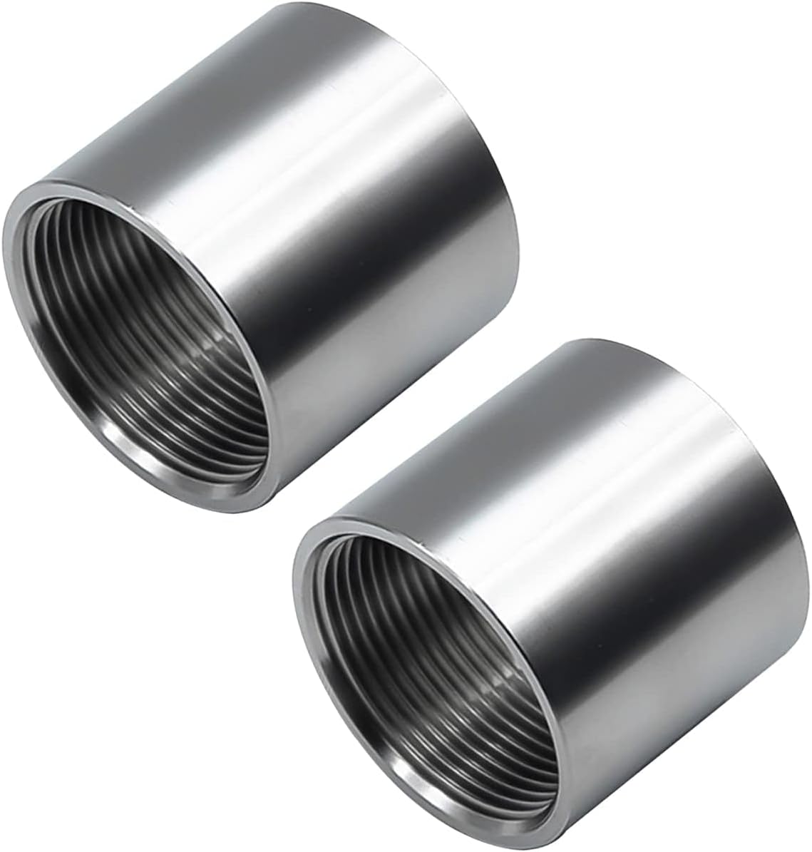 Stainless Steel Cast Pipe Fitting, Coupling, 1/2" x 1/2" Female Threaded 1" Length, Pack of 2