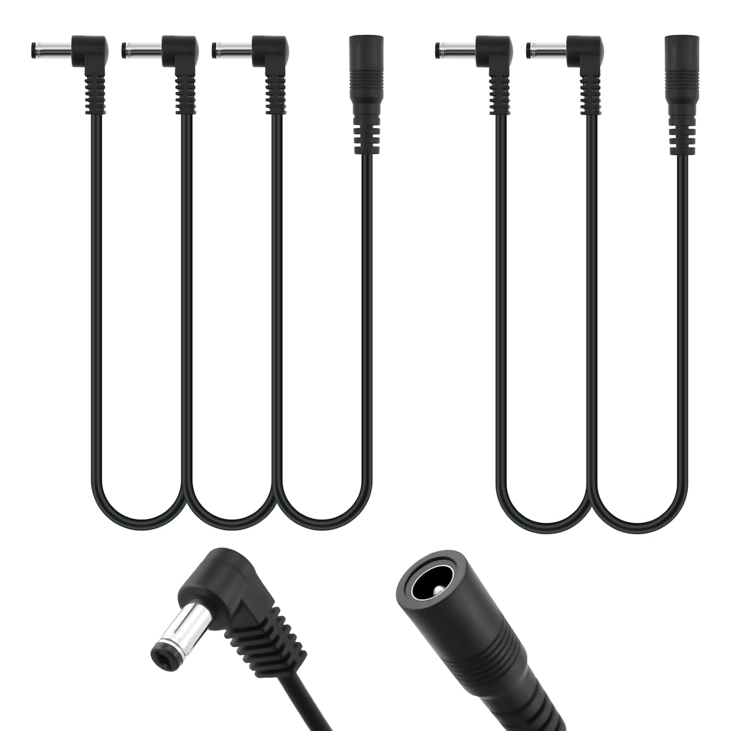 2Pcs Guitar Pedal Effect Power Cable, 1 to 2 Way and 1 to 3 Way Daisy Chain, Guitar Effect Pedal Powers Supply Splitter for DC 9V Guitars Pedals Power Supply Adapter Plug