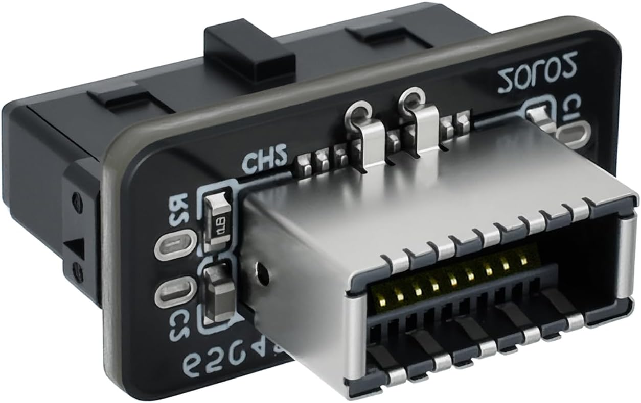 USB 3.2 Gen 1 to USB 3.2 Gen 2 Header Adapter, Motherboard 19Pin to Type-E Header Converter, Front Panel Adapter for Type C Motherboard Vertical Type