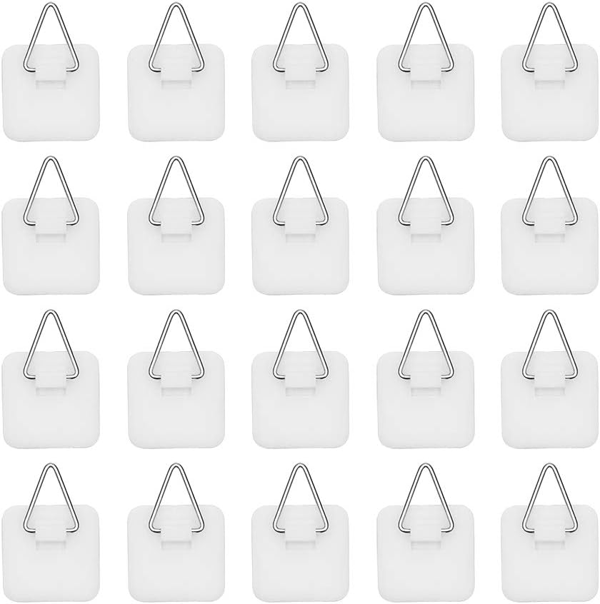 1.25 Inch Invisible Adhesive Plate Hanger Set Vertical Plate Holders for The Wall 20 Pack