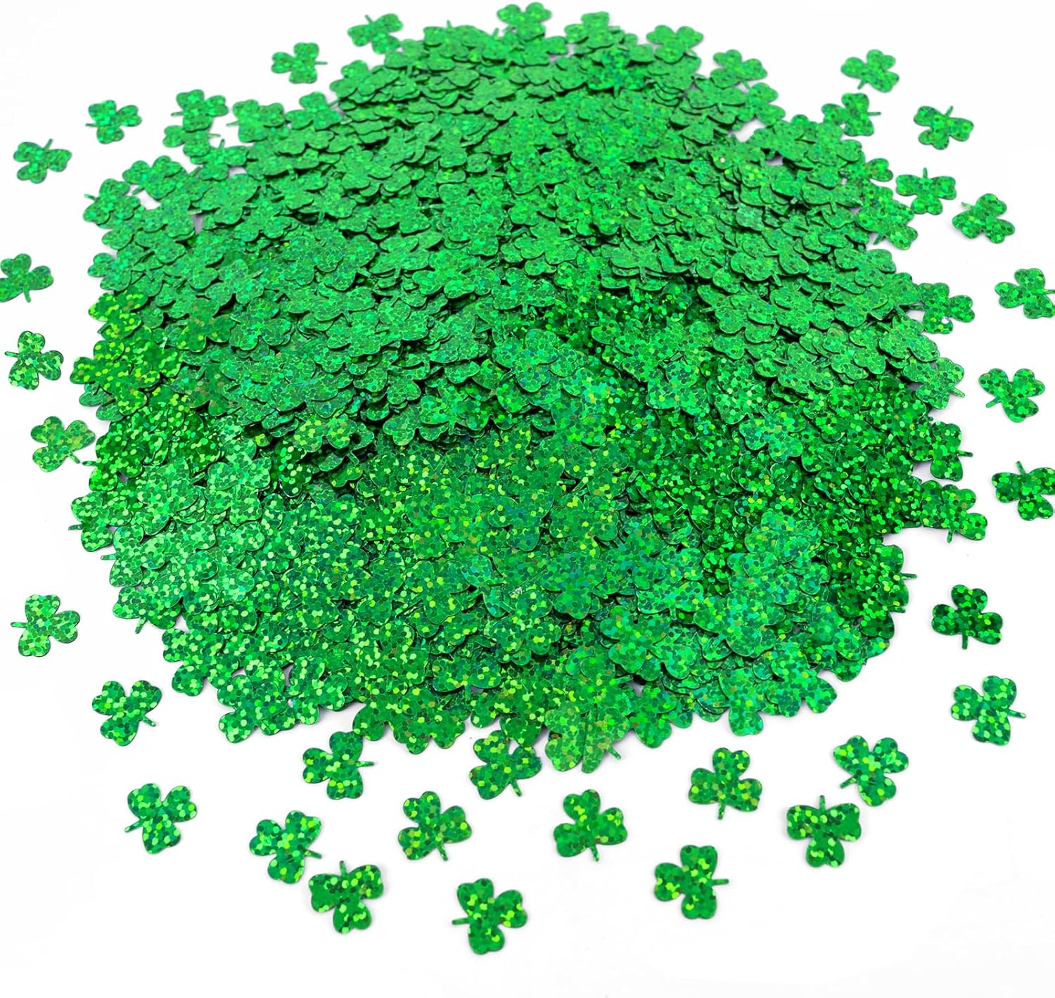 St.Patrick's Day Confetti - 3000Pcs Glitter Green Shamrock Confetti St.Patrick's Day Party Favor Decoration Lucky Clover Irish Table Scatter Confetto for Sanit Patricks Day Decor 105G