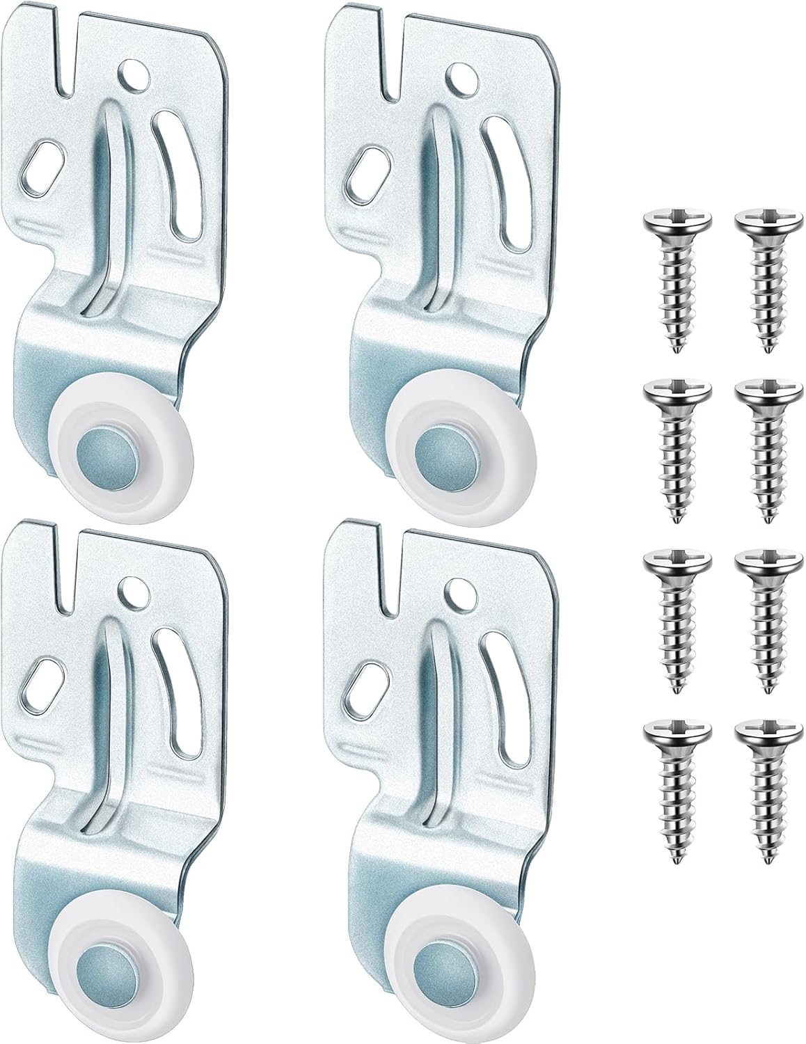 4 Pcs Sliding Closet Door Roller Kit Wardrobe Wheels Hardware for Top Hung Bypass 3/4" to 1-3/8 Inch Thick Kitchen Doors