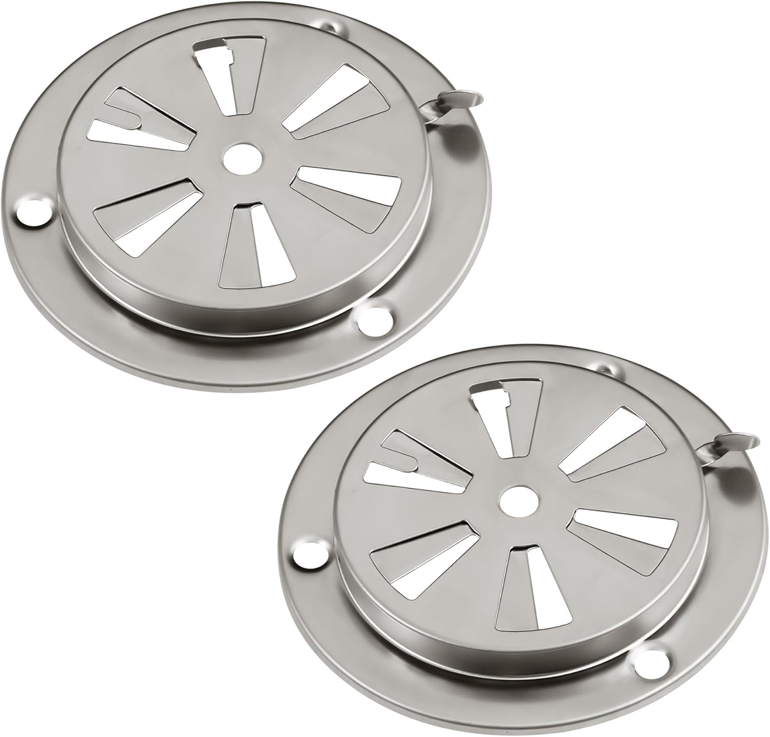 Stainless Steel BBQ Smoker Air Vent - Adjustable Grill Damper for Controlling Airflow - Replacement Parts for Grill and Smoker Vents - 2 Packs