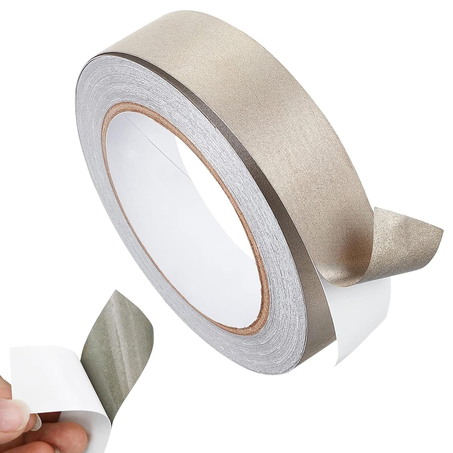 Faraday Cloth Conductive Adhesive High-Shielding Tape Waterproof Conductive Tape for Signal Screens for Electrical Connection EMI Shielding Display Repair Cable Interference Blocking 1 Inch x 65 Ft