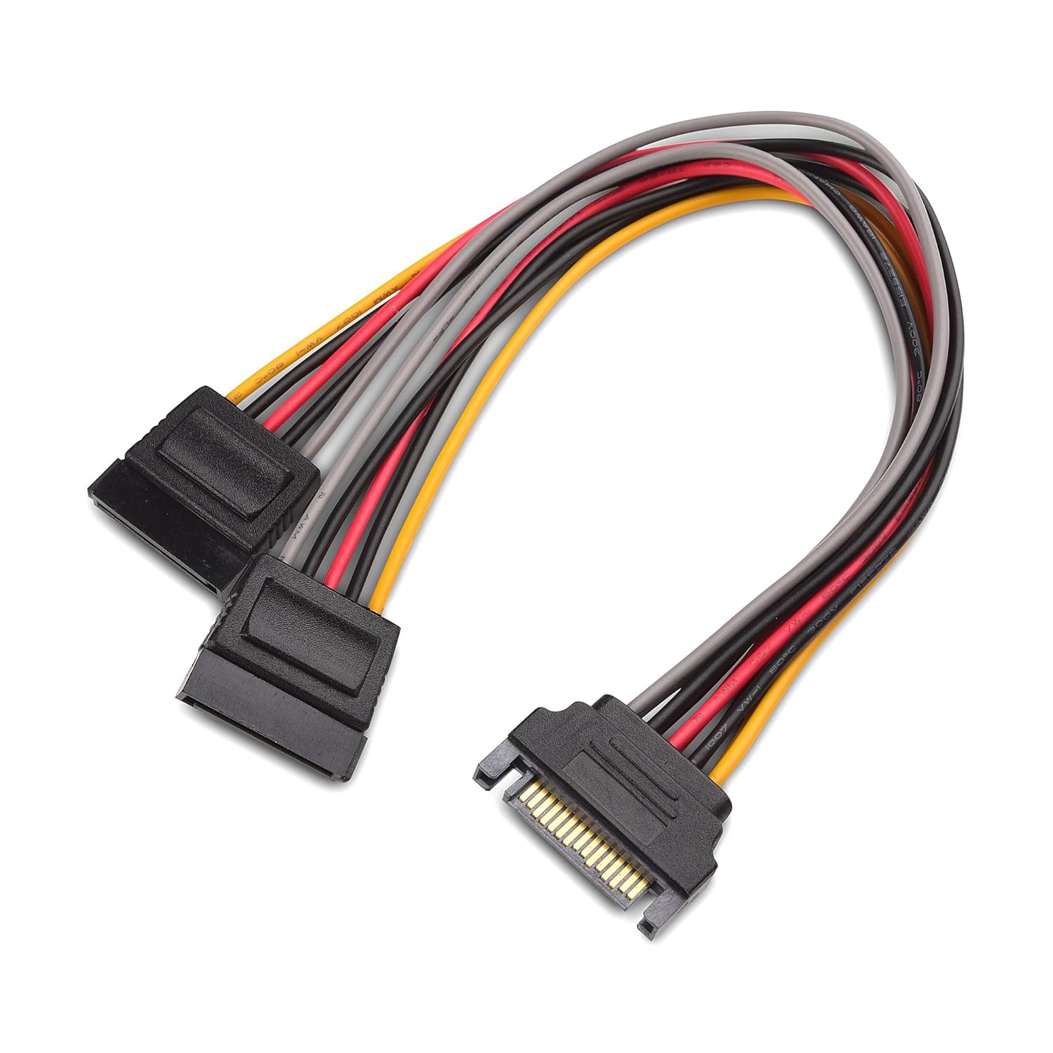 3-Pack 15 Pin SATA Power Splitter Cable - 8 Inches, SATA Power Y-Splitter Cable