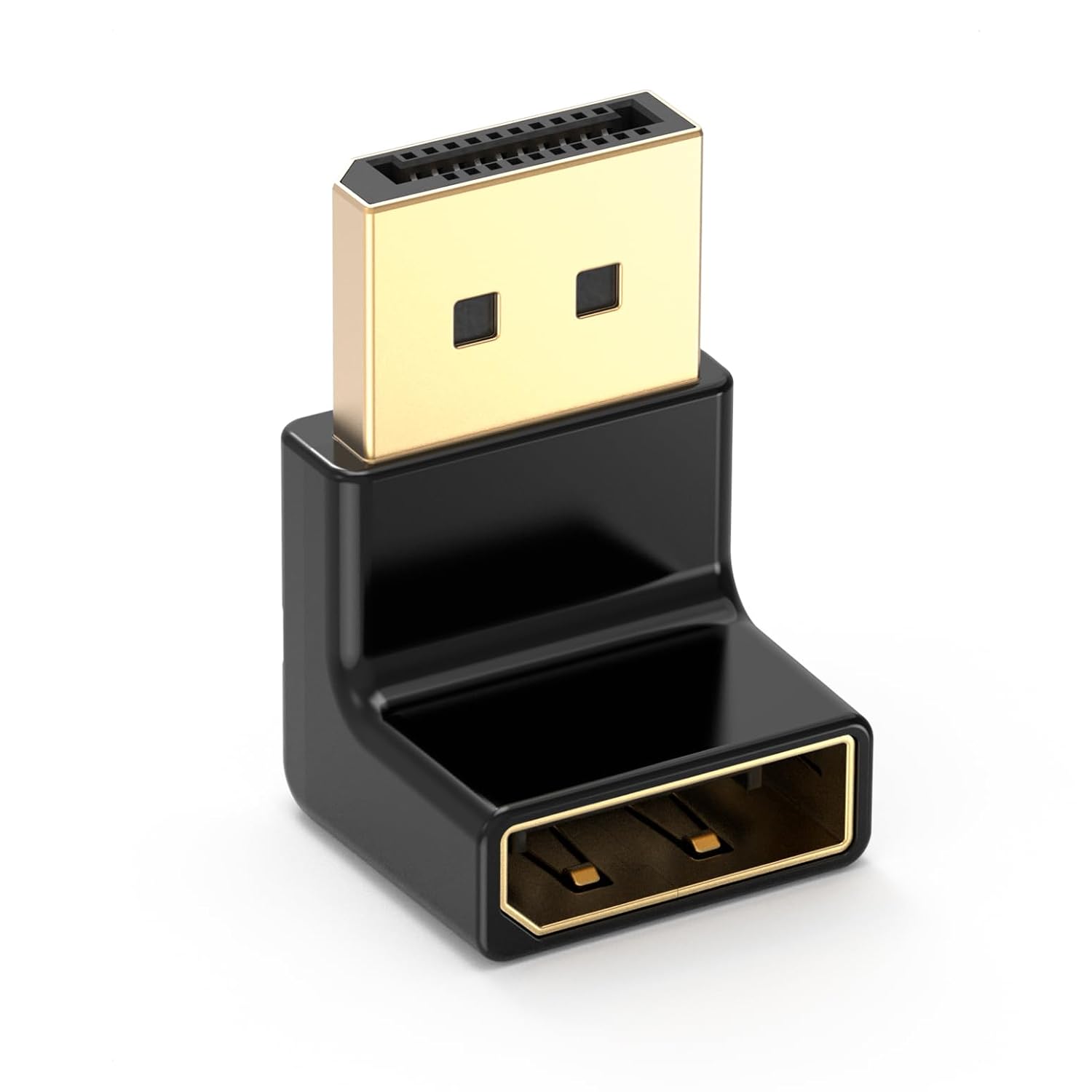 4K@240Hz Right Angle DisplayPort 1.4 Adapter, 8K DisplayPort 90 Degree Adapter, Black