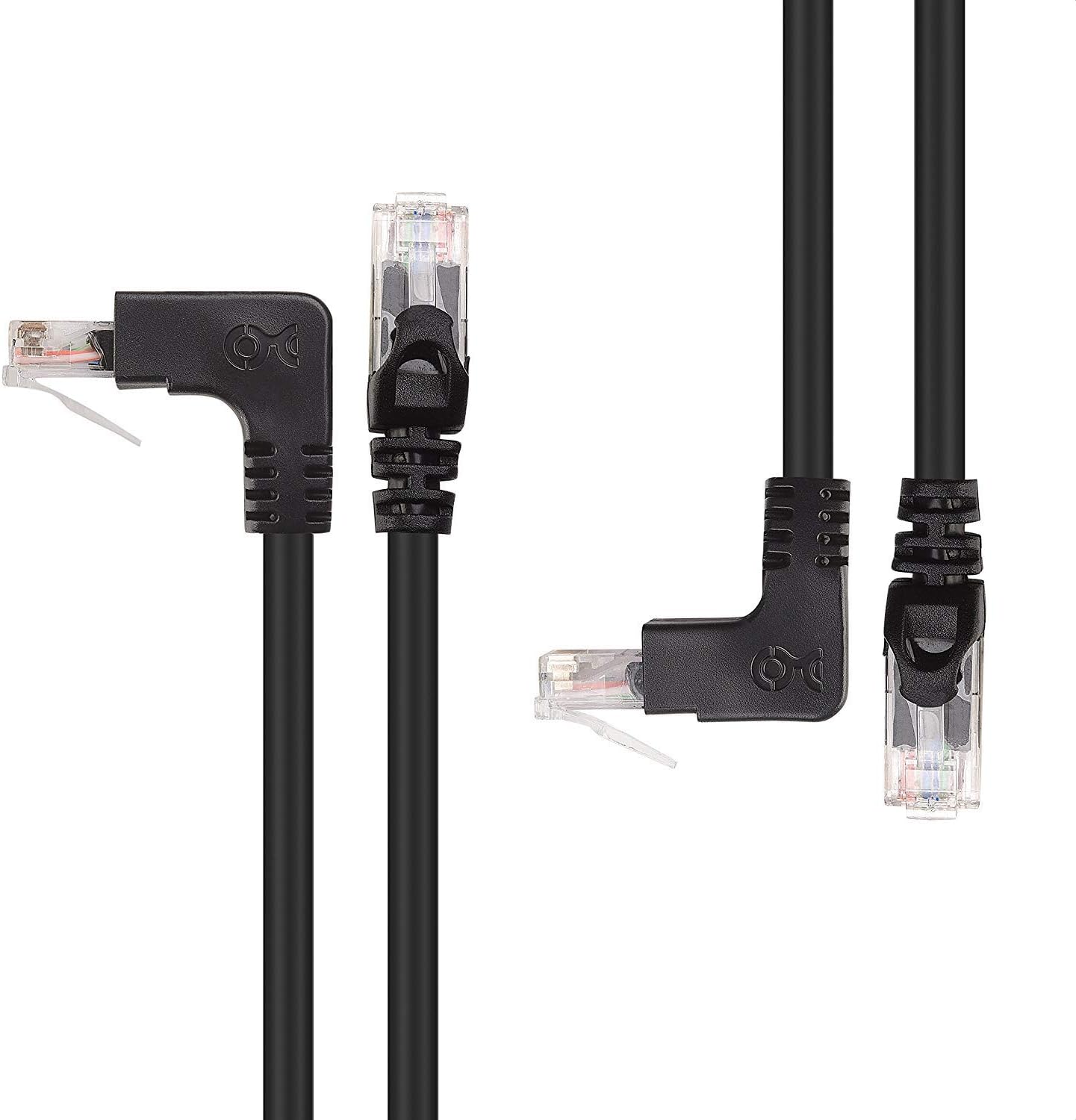 10Gbps Combo-Pack 90 Degree Cat 6 Ethernet Cable - 5ft, Cat6 Right Angle Ethernet Cable Right Angle Up and Down Connectors