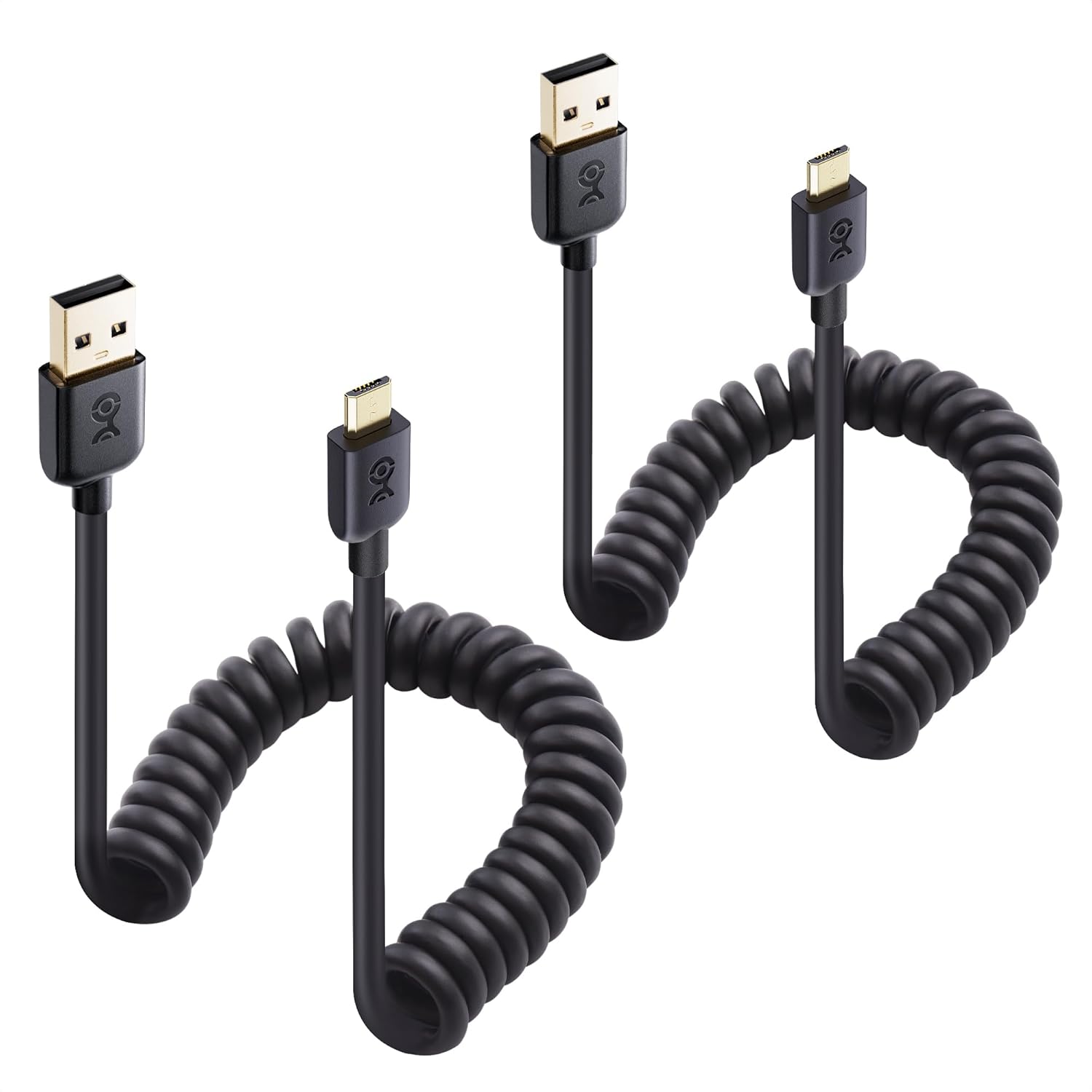 2-Pack Coiled Micro USB Cable Coiled Micro USB to USB2.0 2-4 Feet