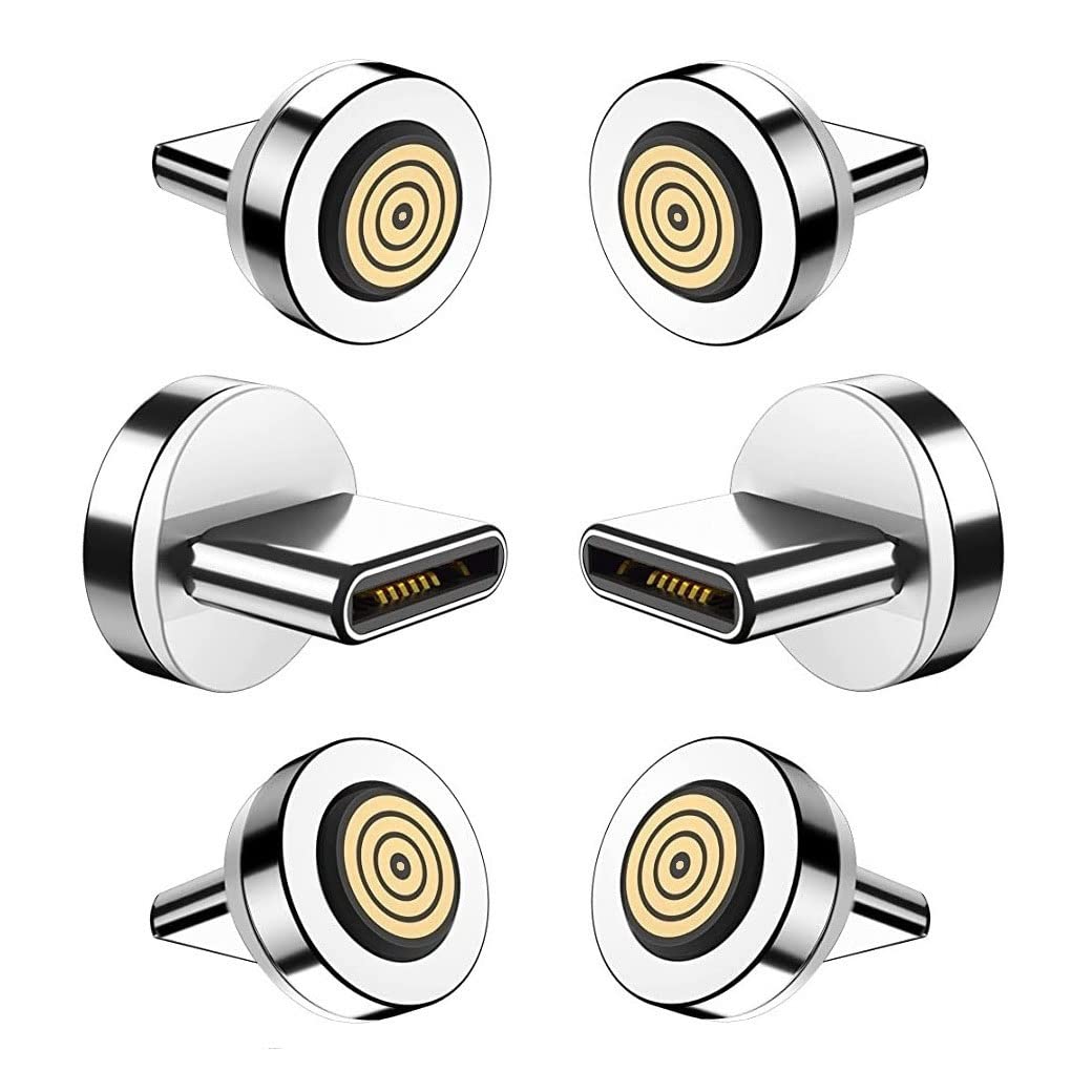 Magnetic Charging Tips 7pin Series USB-C Tips 6pcs,Magnetic Type-C Tips,Just 3.0A&7Pin Data Charger Tips Without USB Cable