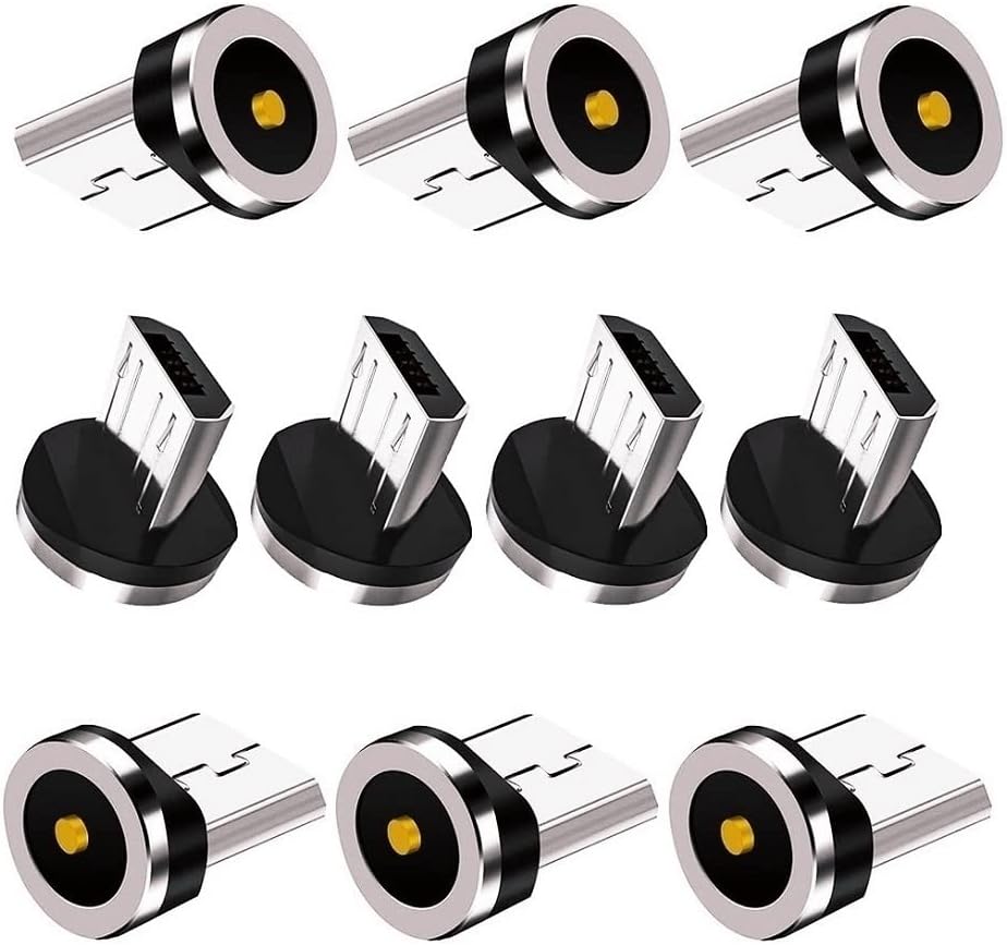 Magnetic Charging Series Micro Tips 10pcs,Just Micro USB Tips Without USB Cable Cords,Compatible for MicroAndriod SmartSeries.