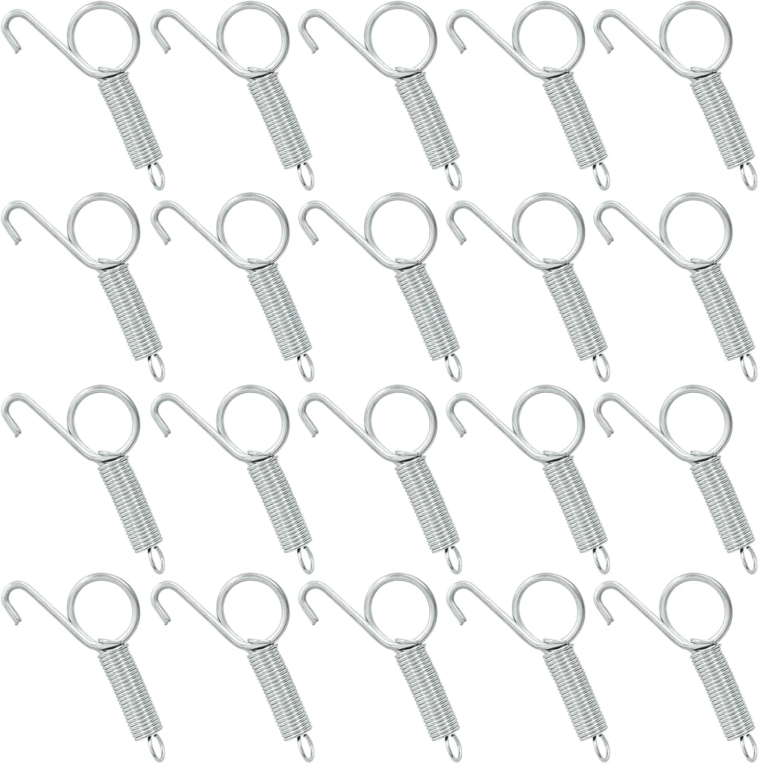 20Pcs Spring Latch Hook Pet Door Latch Spring Cage Latch Cage Lock Metal Finger Spring Door Hook for Fixing Rabbits Birds Dogs Cats Squirrels Small Animals