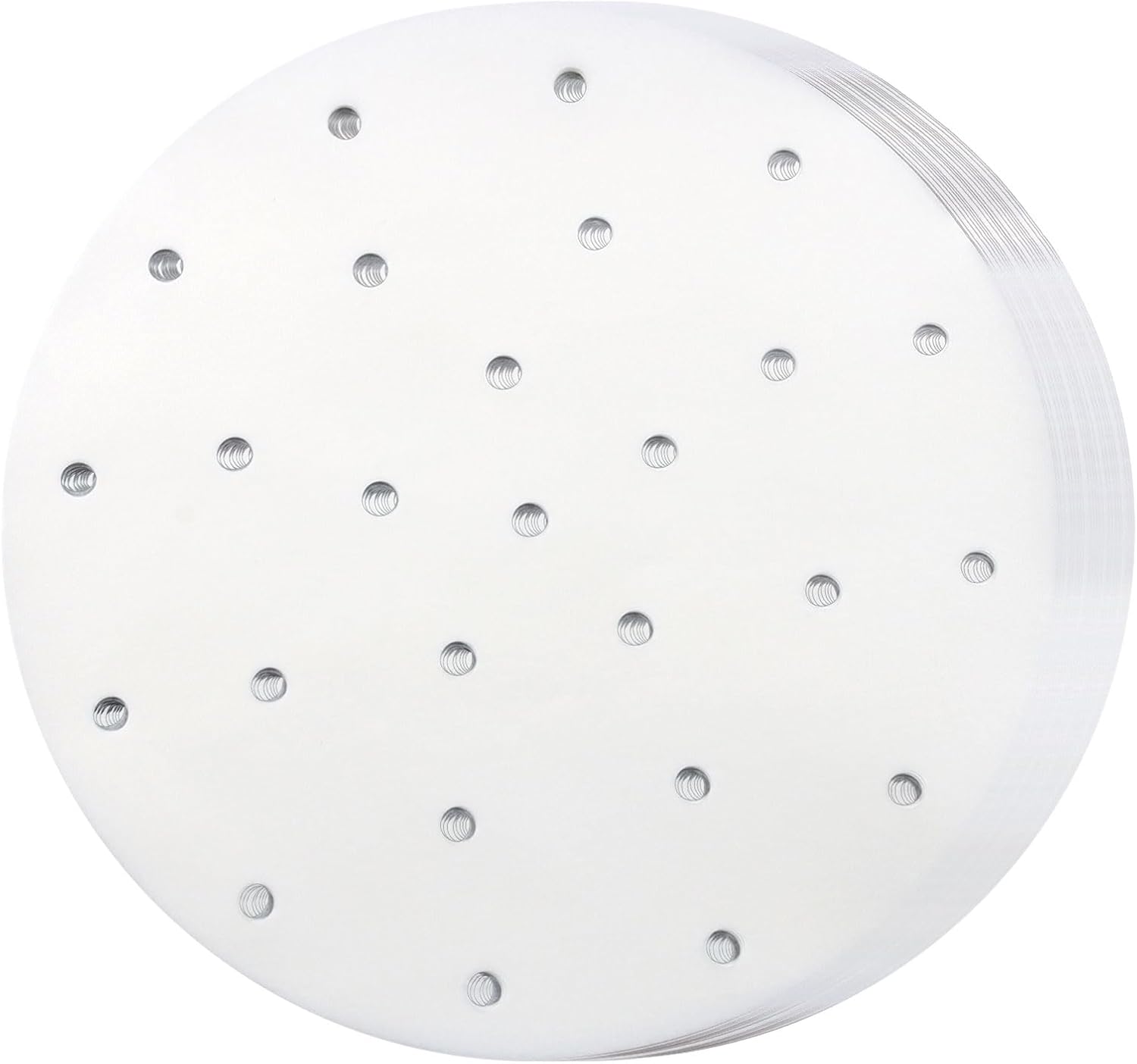 200 Pack Round Air Fryer Parchment Paper, 5 Inch Disposable Dumpling Steam Paper Perforated Bamboo Steamer Liners, Air Fryer Liner for Airfryer, Steaming Basket and Mores
