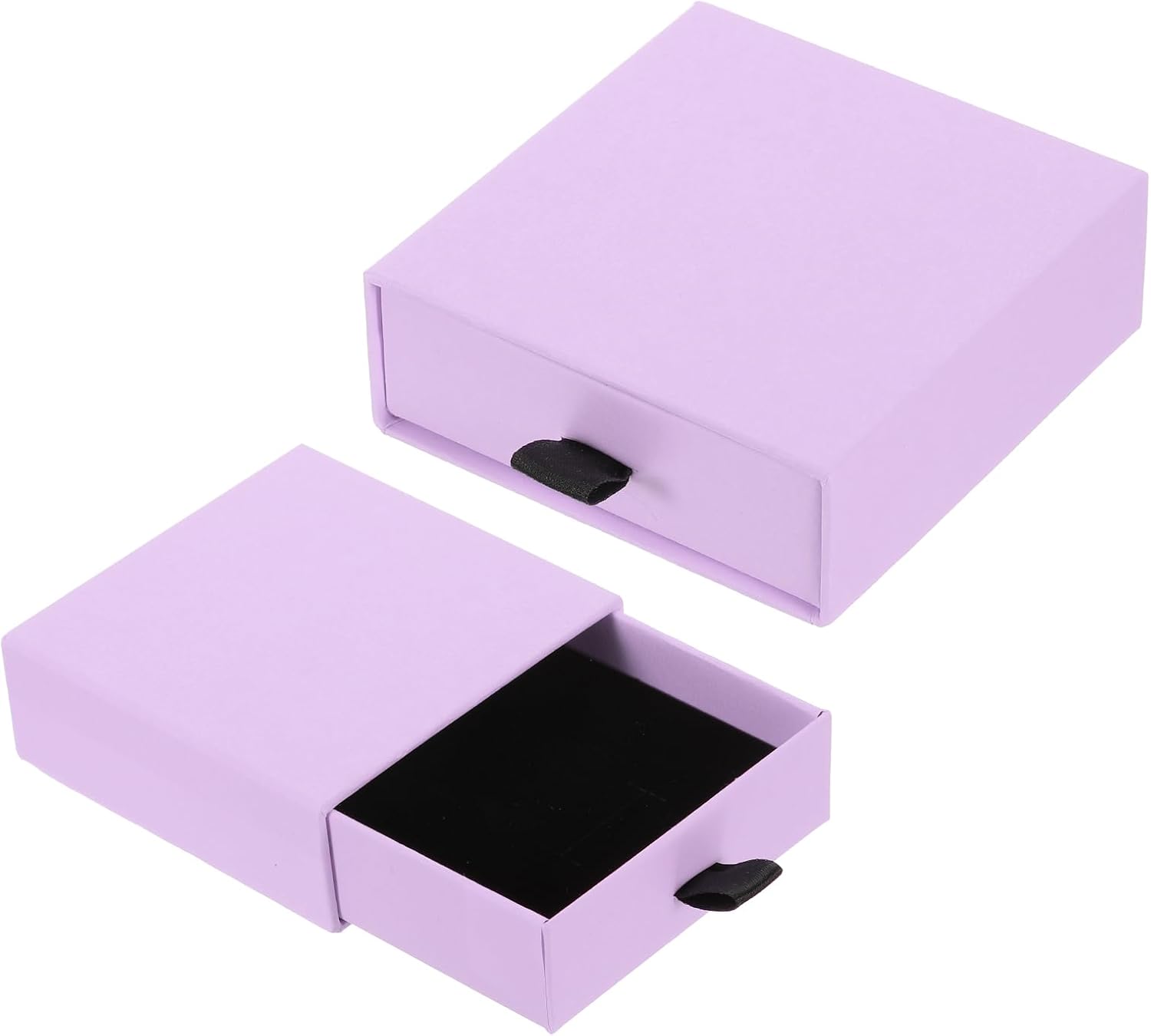 2Pcs Cardboard Jewelry Gift Boxes, 3.5 x 3.5 Inch Jewelry Display Boxes Bulk Sponge Filled Small Jewelry Boxes for Bracelets Earrings Necklaces Jewelry Gift Light Purple