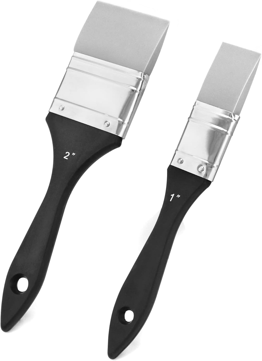 Paint Brush, Silicone Color Shaper Brush, 2 Pcs 1 inch,2 inch Solid Flat Flexible Acrylic and Water Based Painting Tool for Move and Remove Acrylic Paints