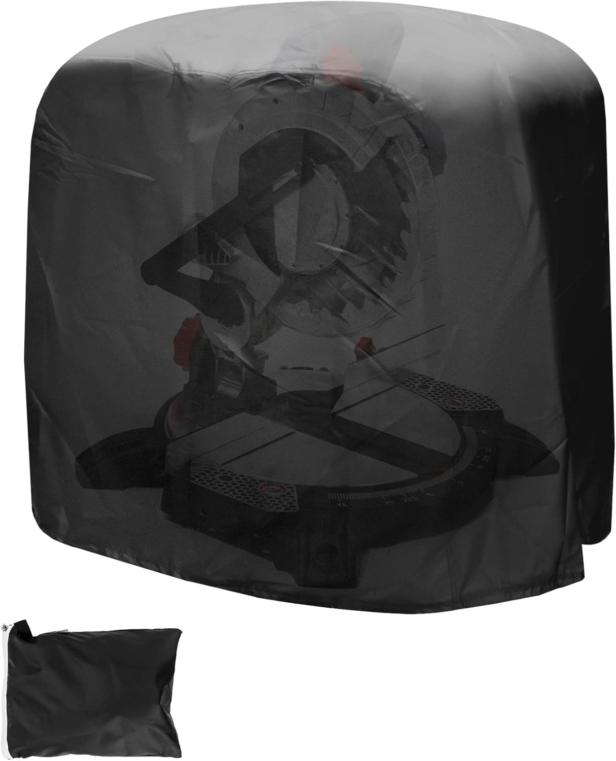 Dustproof Miter Saw Cover, 210D Oxford Cloth with Bottom Drawcord Fits Most Miter Saws, Planers, Machine Tools, Rustproof and Waterproof, Black