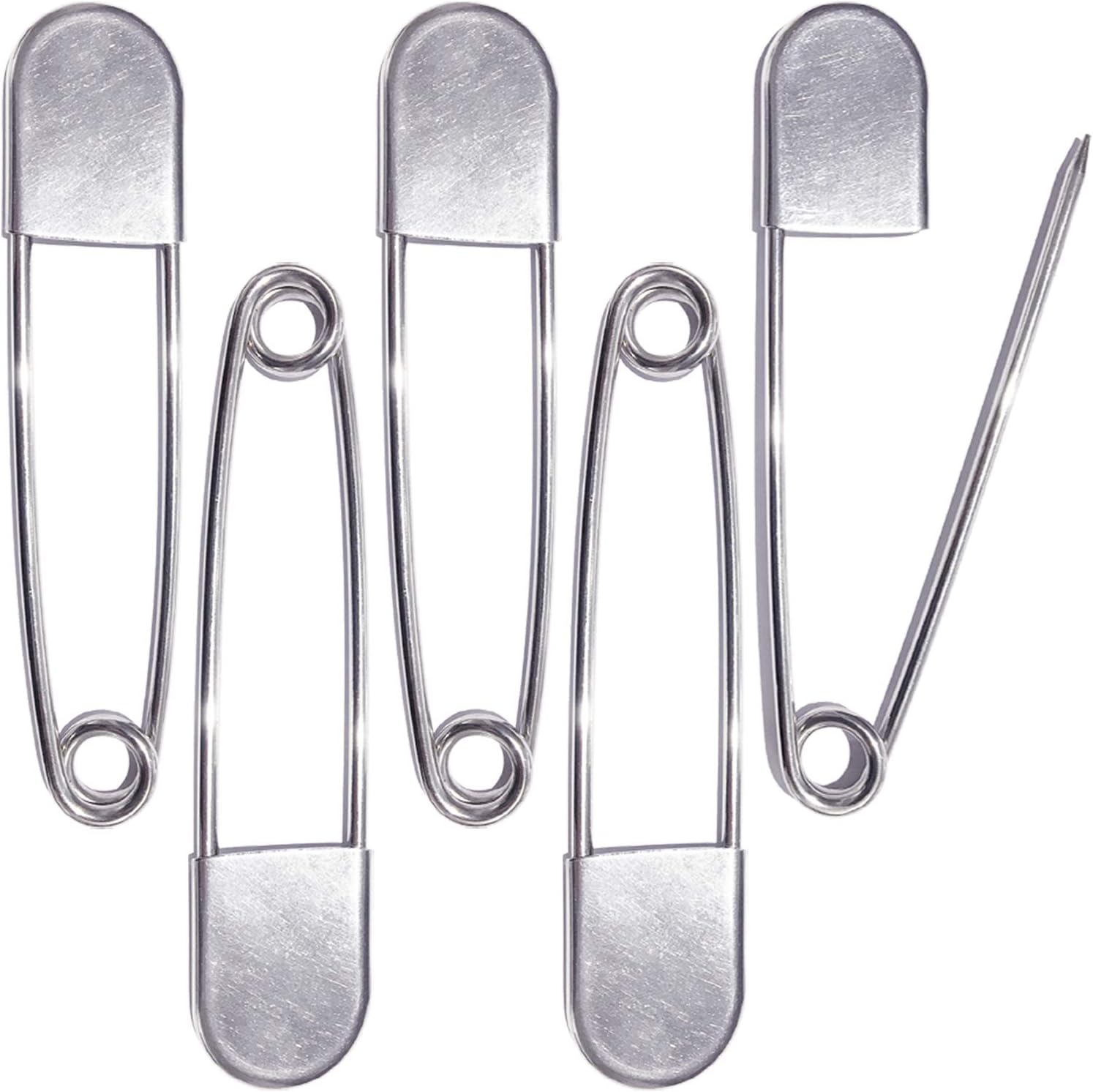 5 Inch Large Safety Pins for Clothes Big Heavy Giant Safety Pin for Fashion, Sewing, Quilting, Blankets, Upholstery, Laundry and Craft 13cm, 5pcs